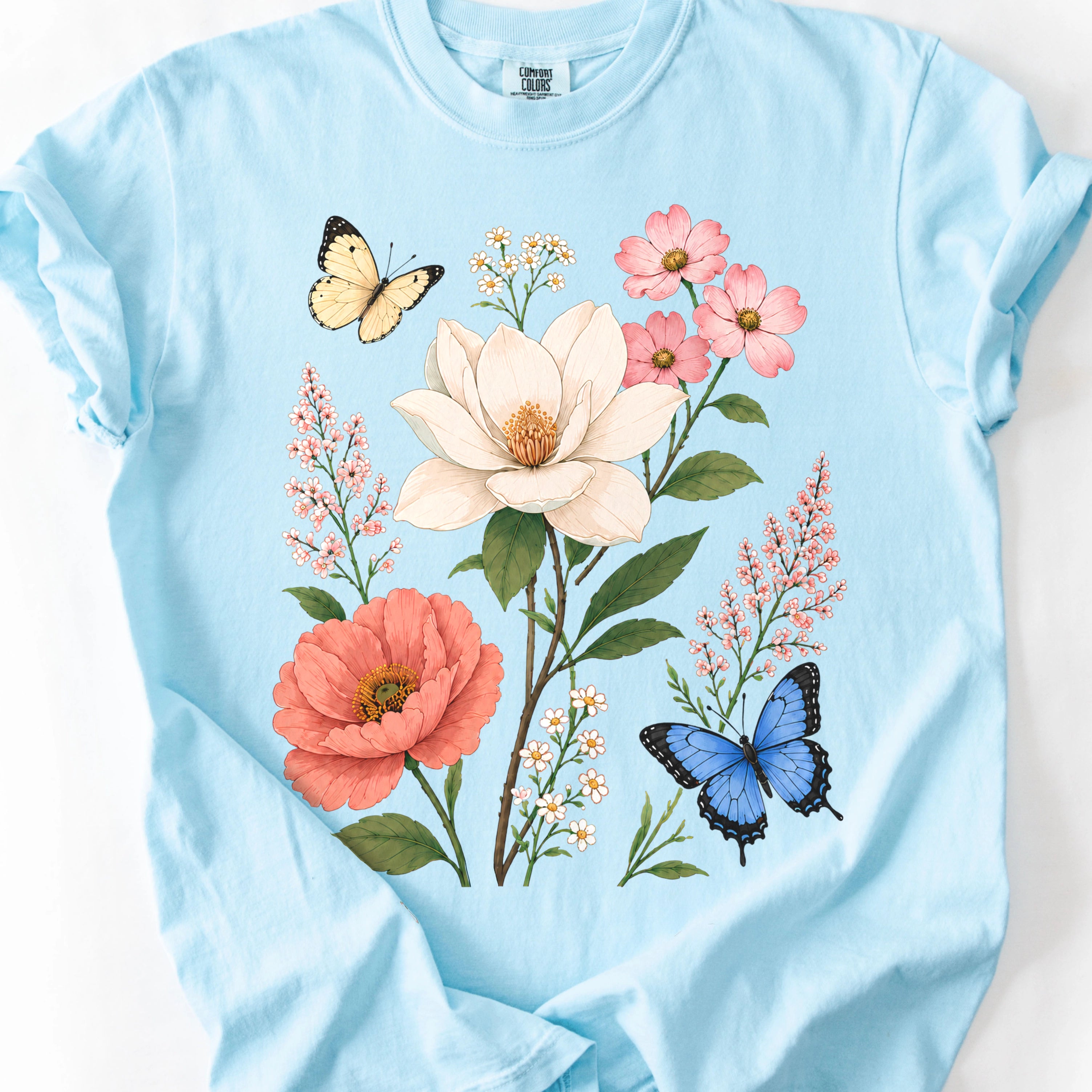 Vintage Magnolia Butterfly Garden T-shirt