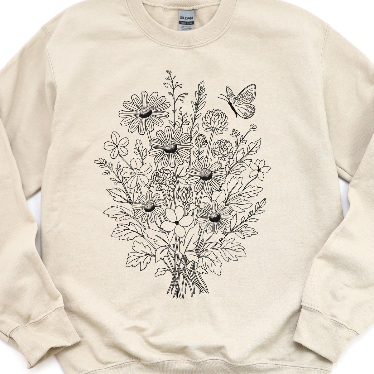 Floral Bouquet Line Art Sweatshirt