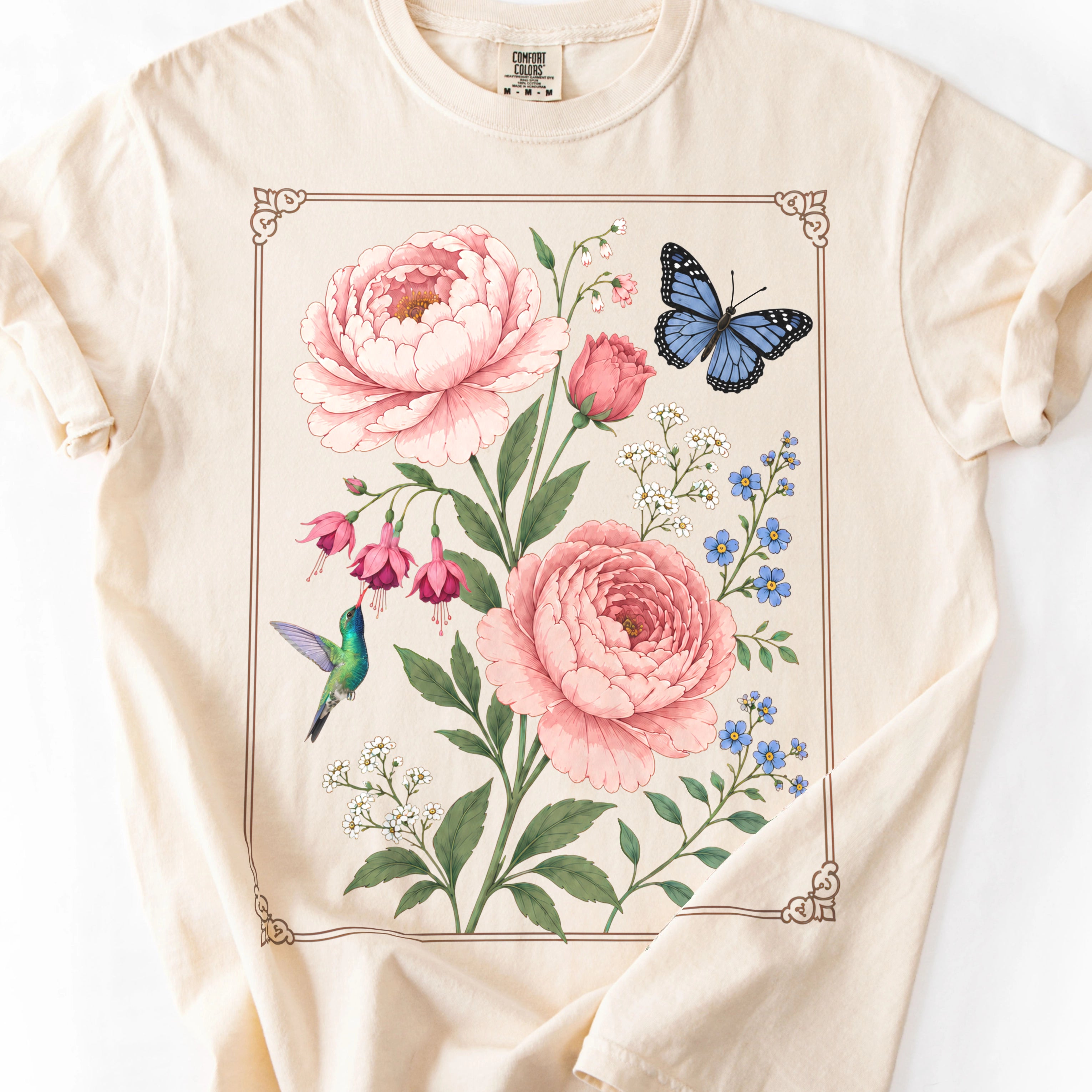 Floral Peony Butterfly Shirt