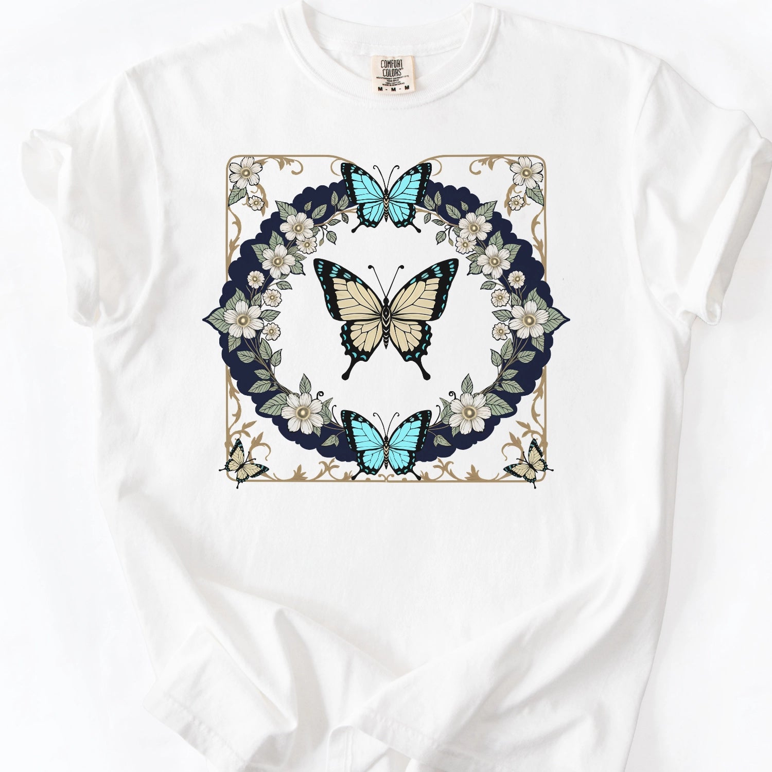 Vintage Floral Butterfly T-Shirt