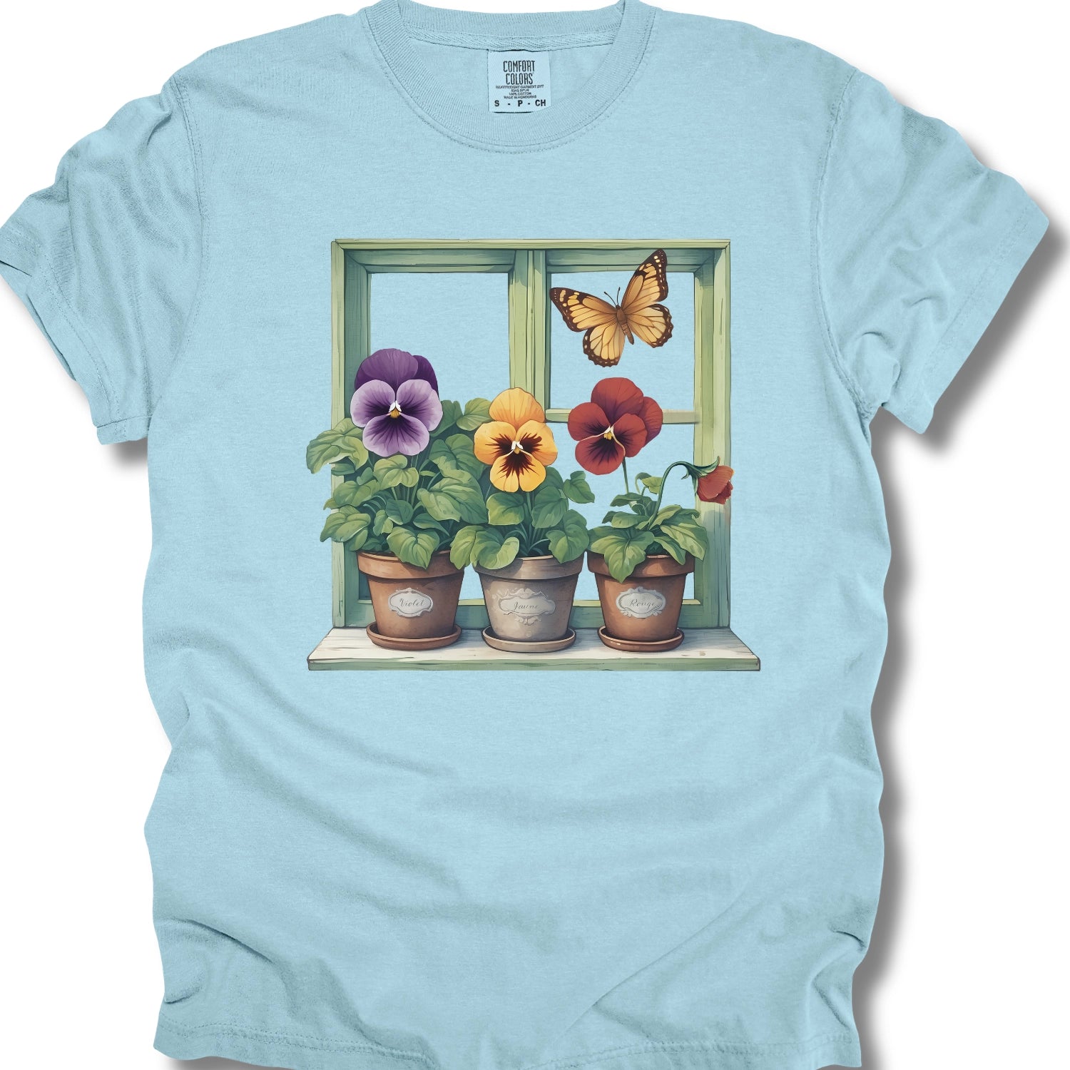 Windowsill Pansies T-Shirt