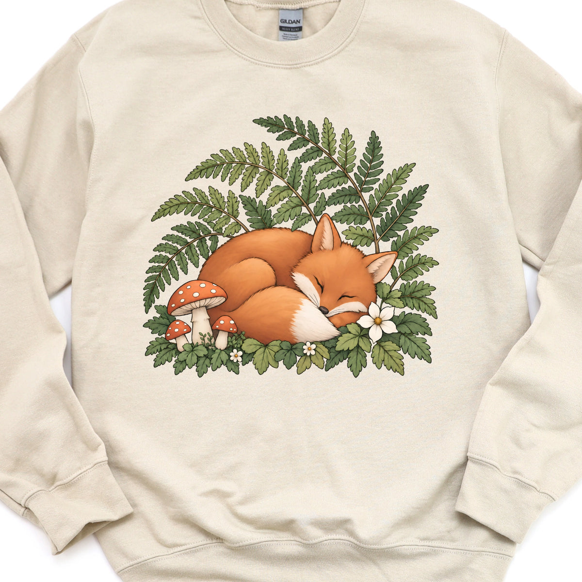 Fox Sleeping in Ferns Sweatshirt