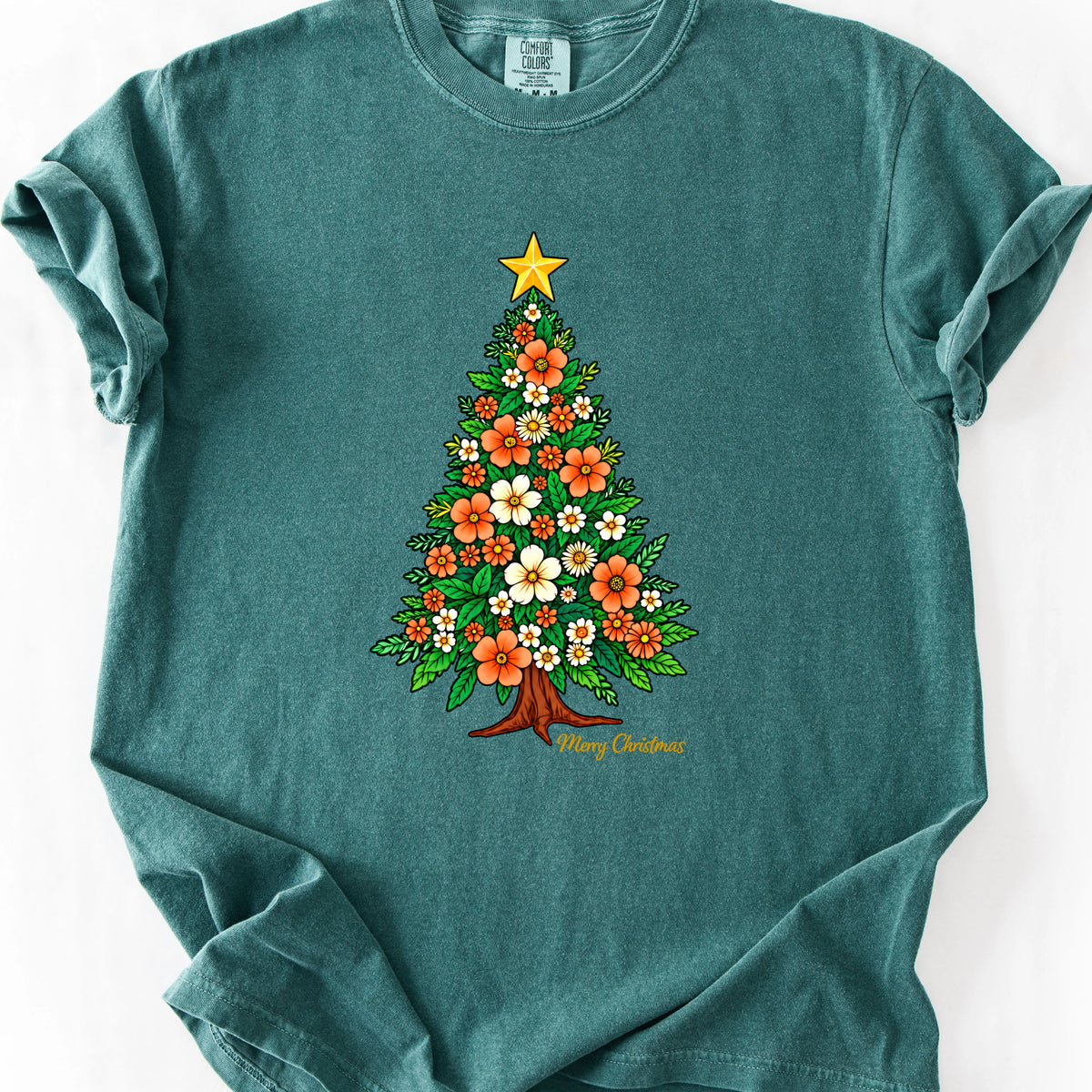Floral Christmas Tree T-Shirt
