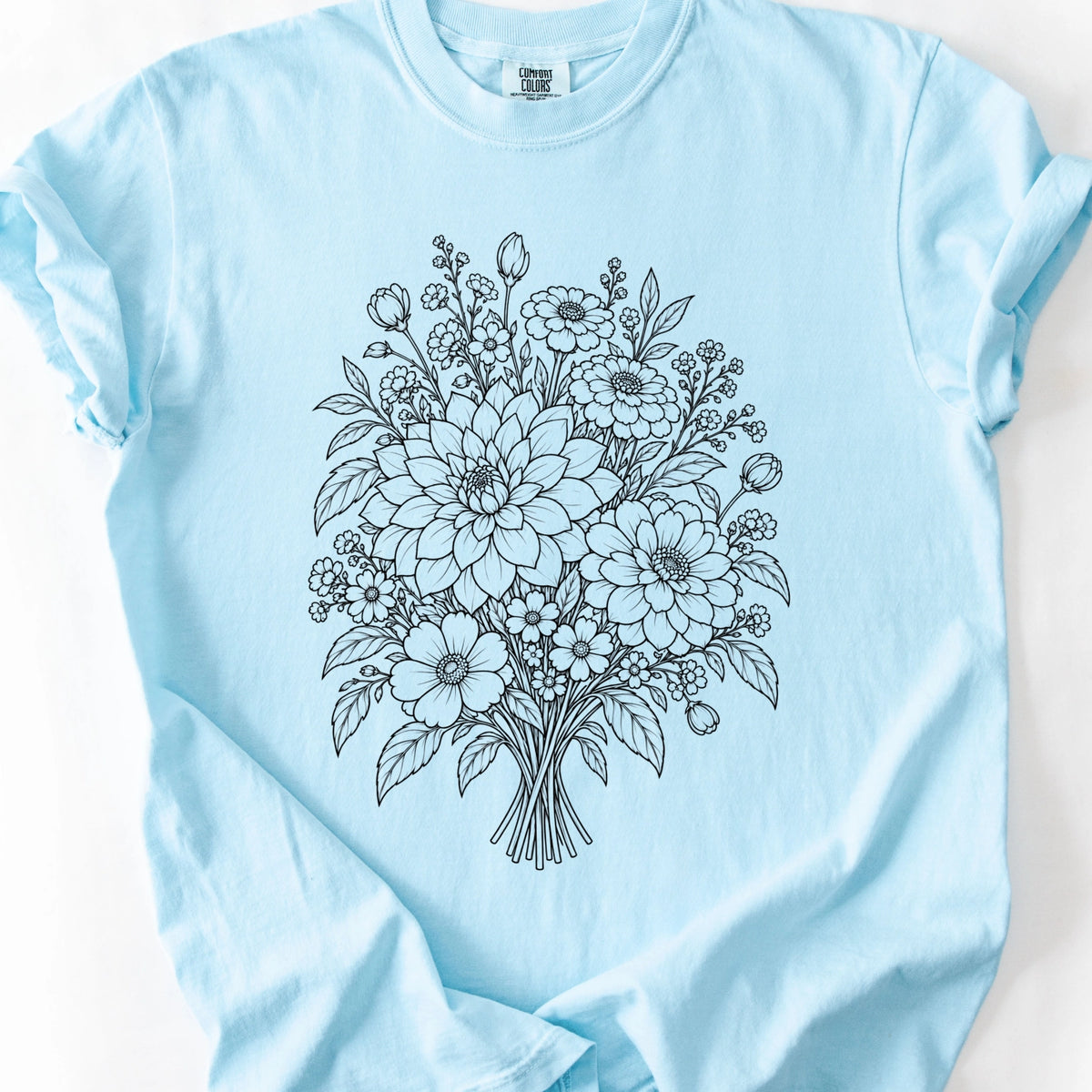 Floral Lineart Bouquet T-Shirt