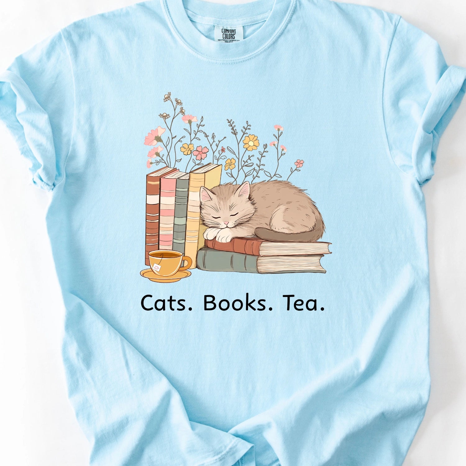 Cats Books Tea T-Shirt