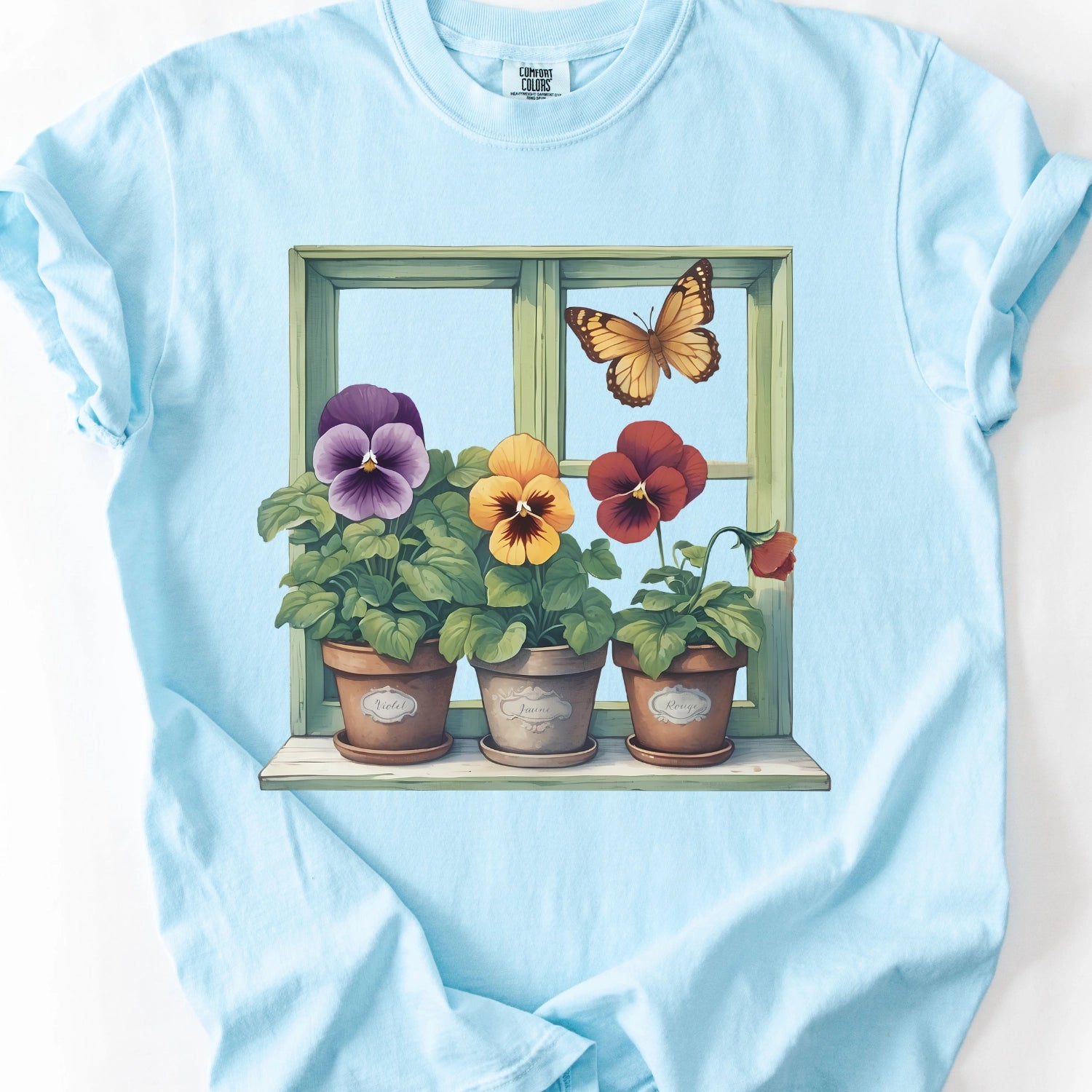 Windowsill Pansies T-Shirt