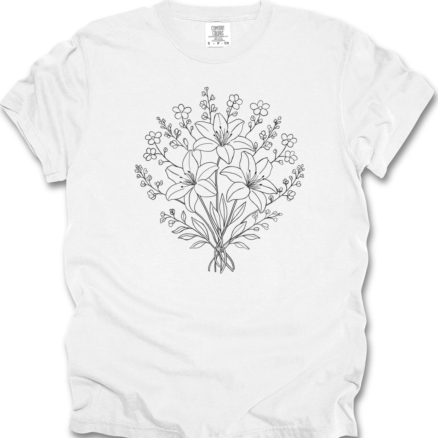 Floral Line Art T-Shirt