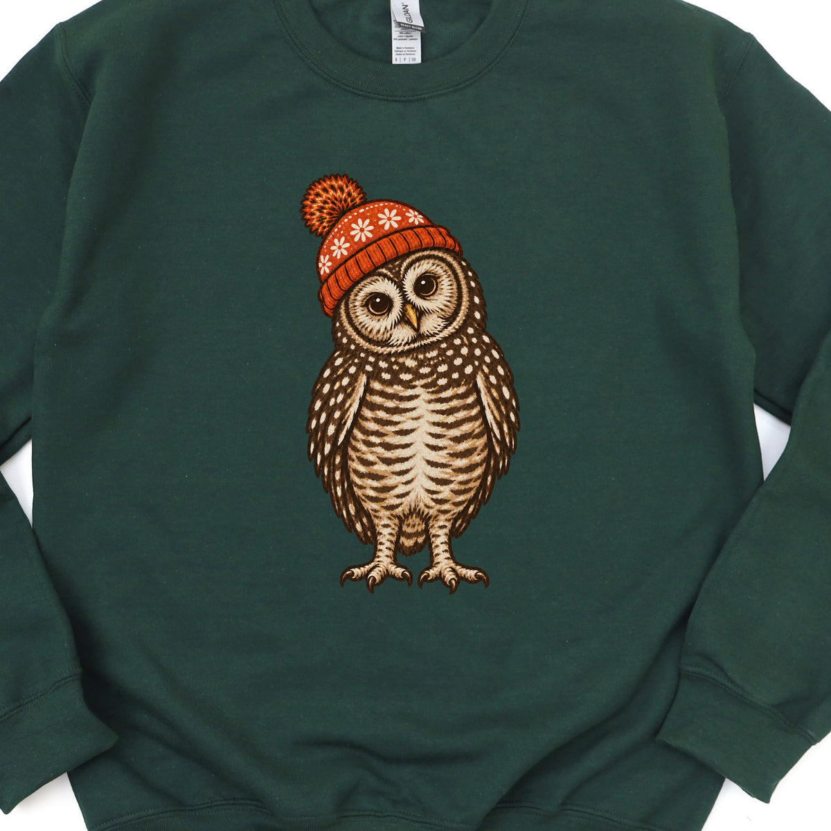 Owl with Winter Hat Sweatshirt