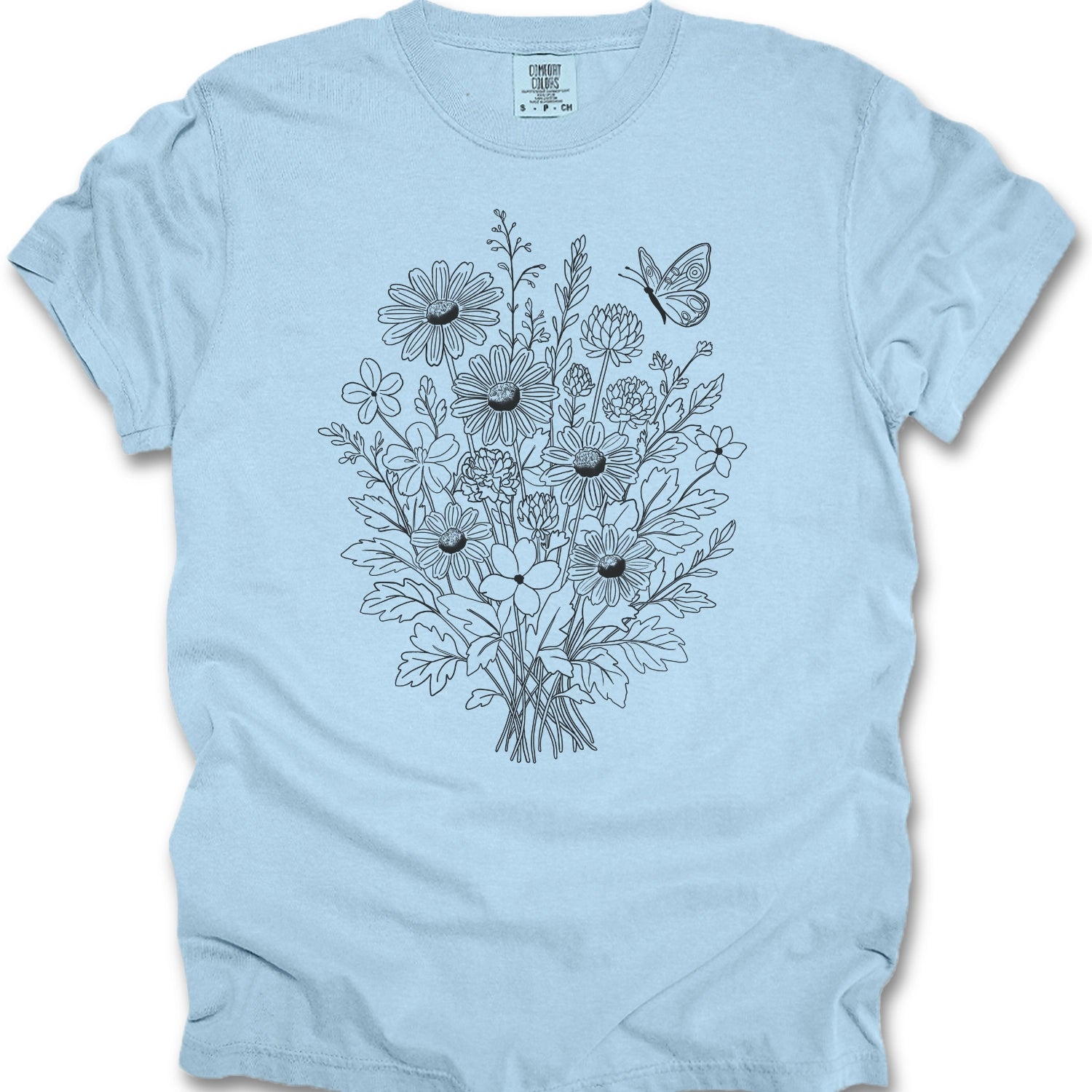 Floral Line Art T-Shirt