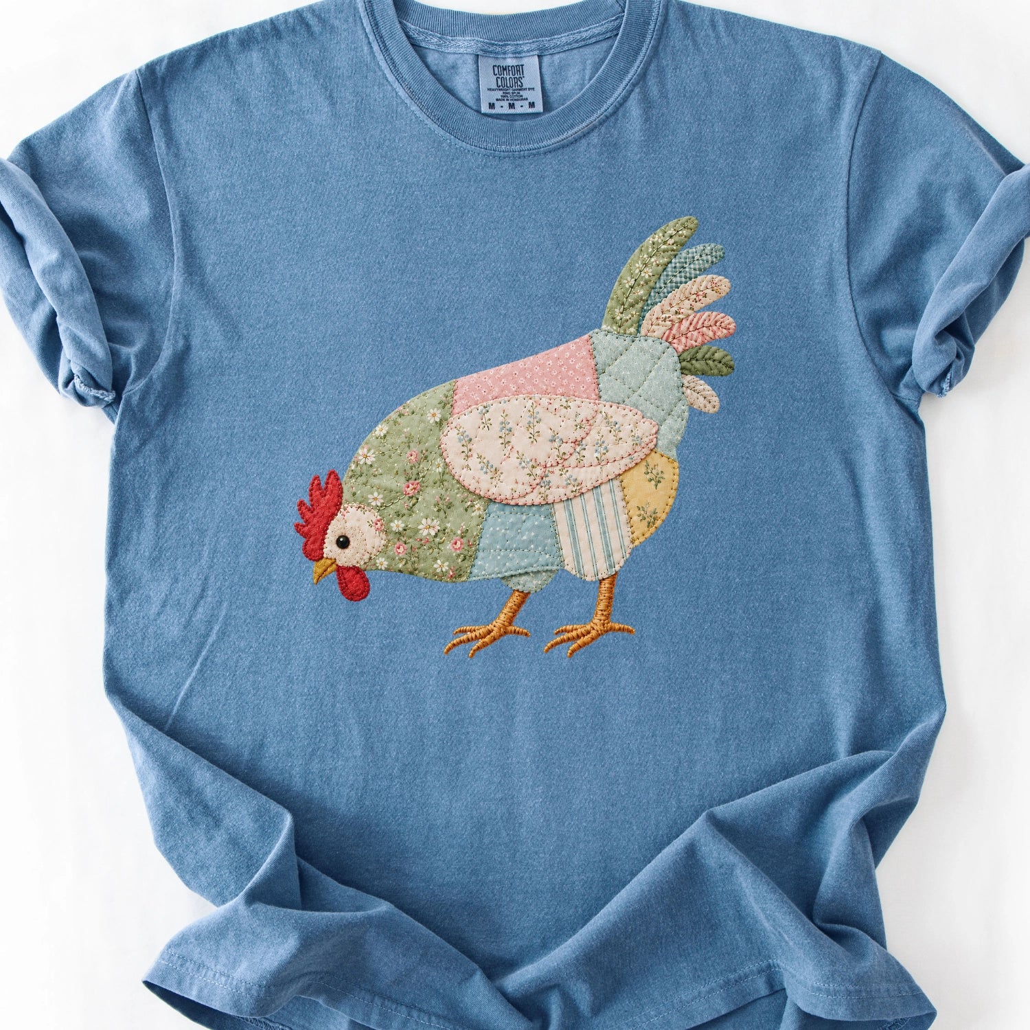 Faux Patchwork Hen T-Shirt