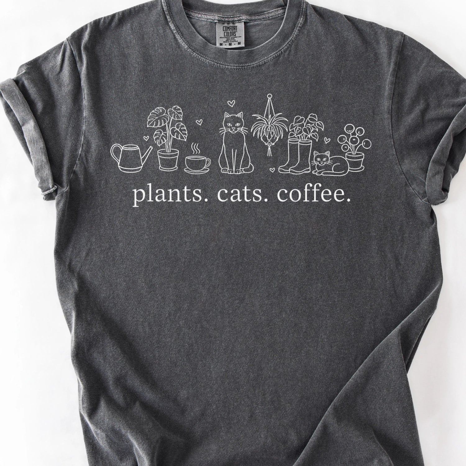 Plants Cats Coffee T-Shirt