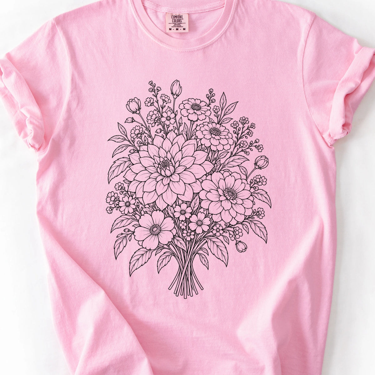 Floral Lineart Bouquet T-Shirt