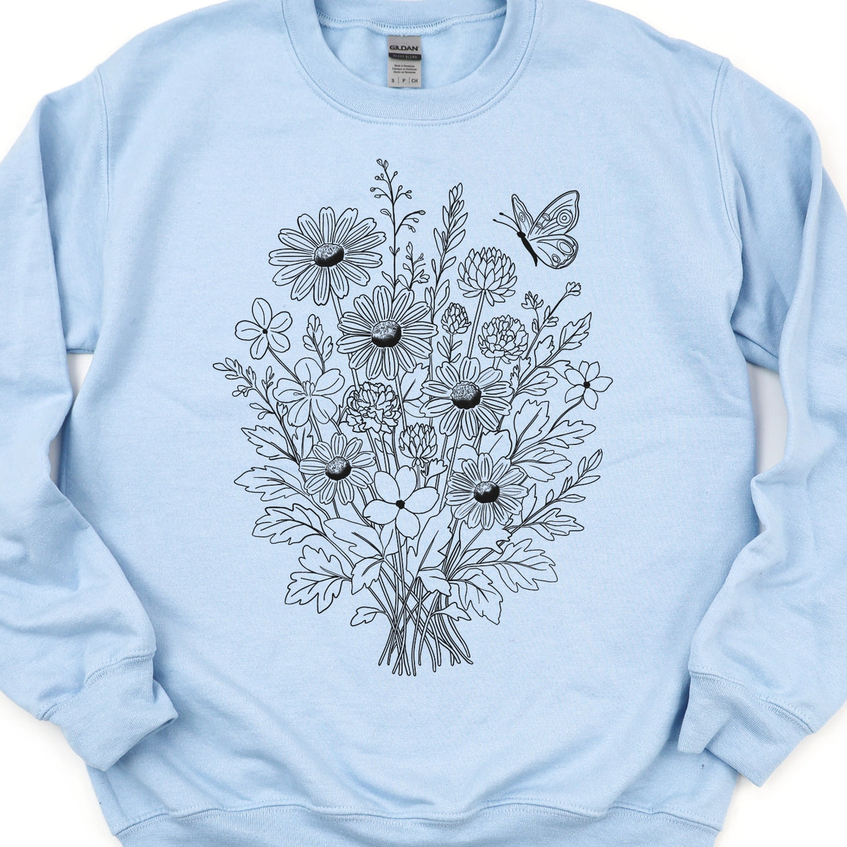 Floral Bouquet Line Art Sweatshirt