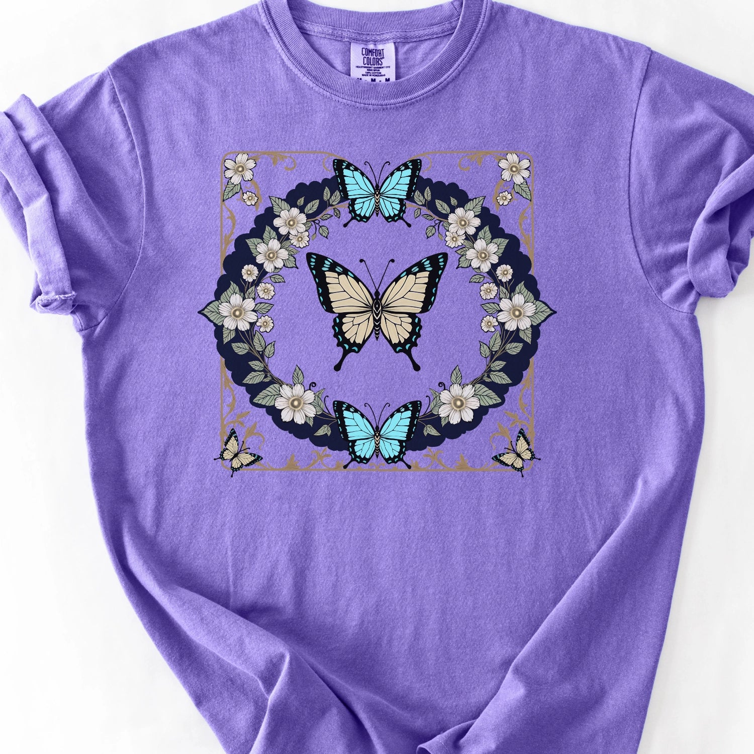 Vintage Floral Butterfly T-Shirt