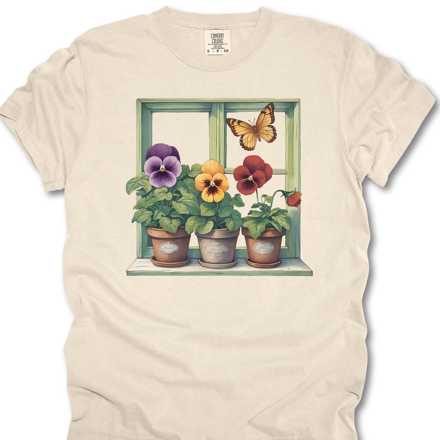 Windowsill Pansies T-Shirt