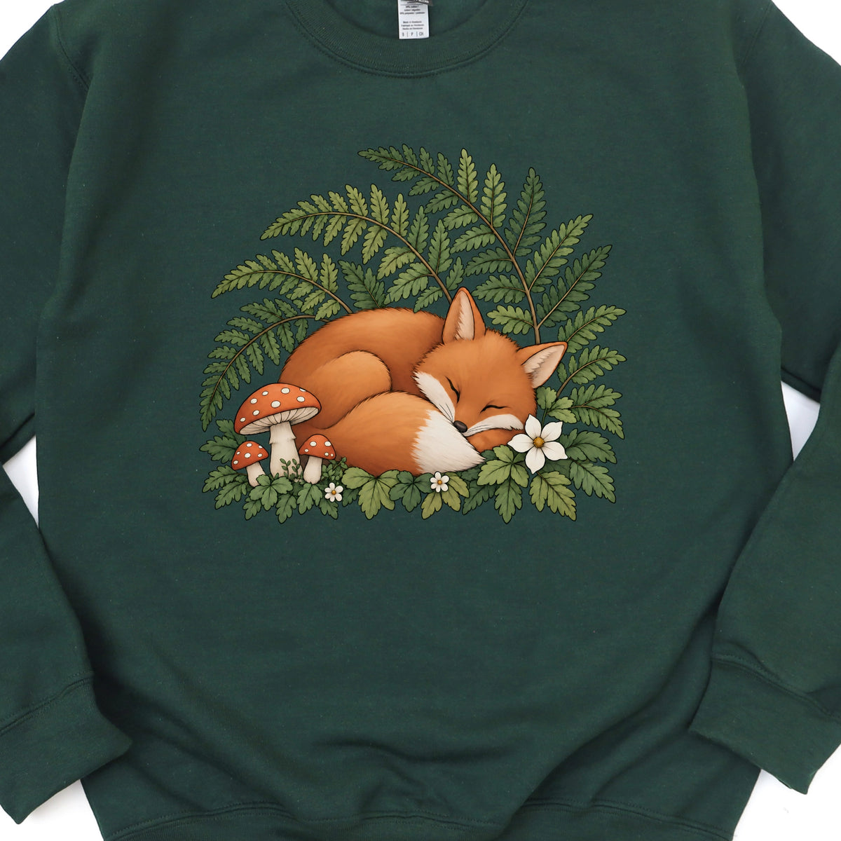 Fox Sleeping in Ferns Sweatshirt