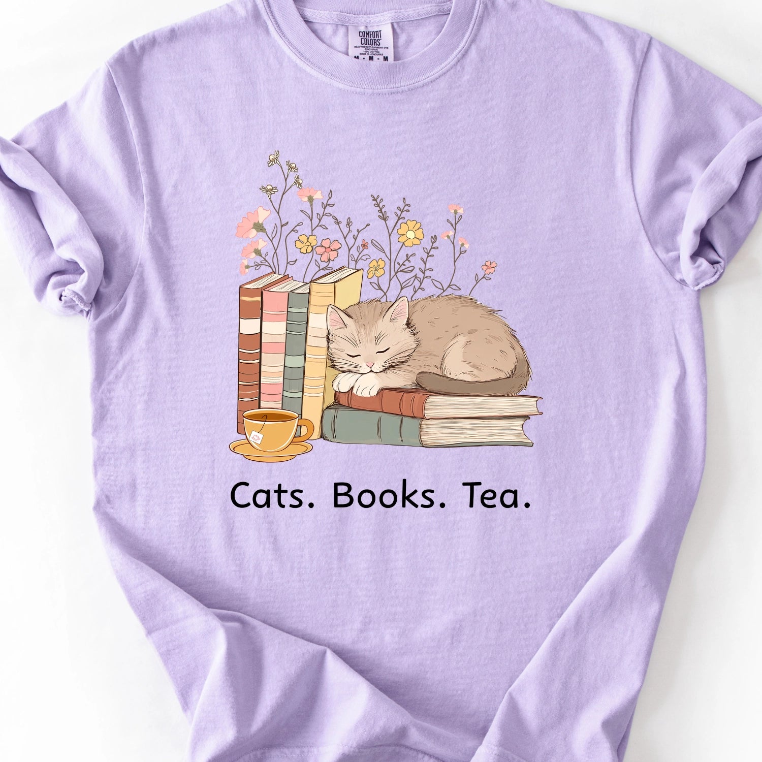 Cats Books Tea T-Shirt