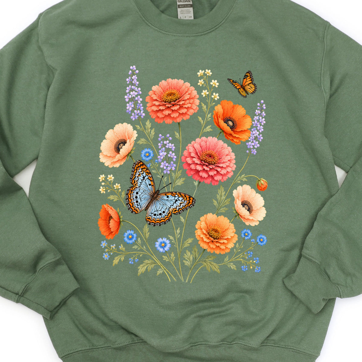 Poppies and Zinnias Sweatshirt