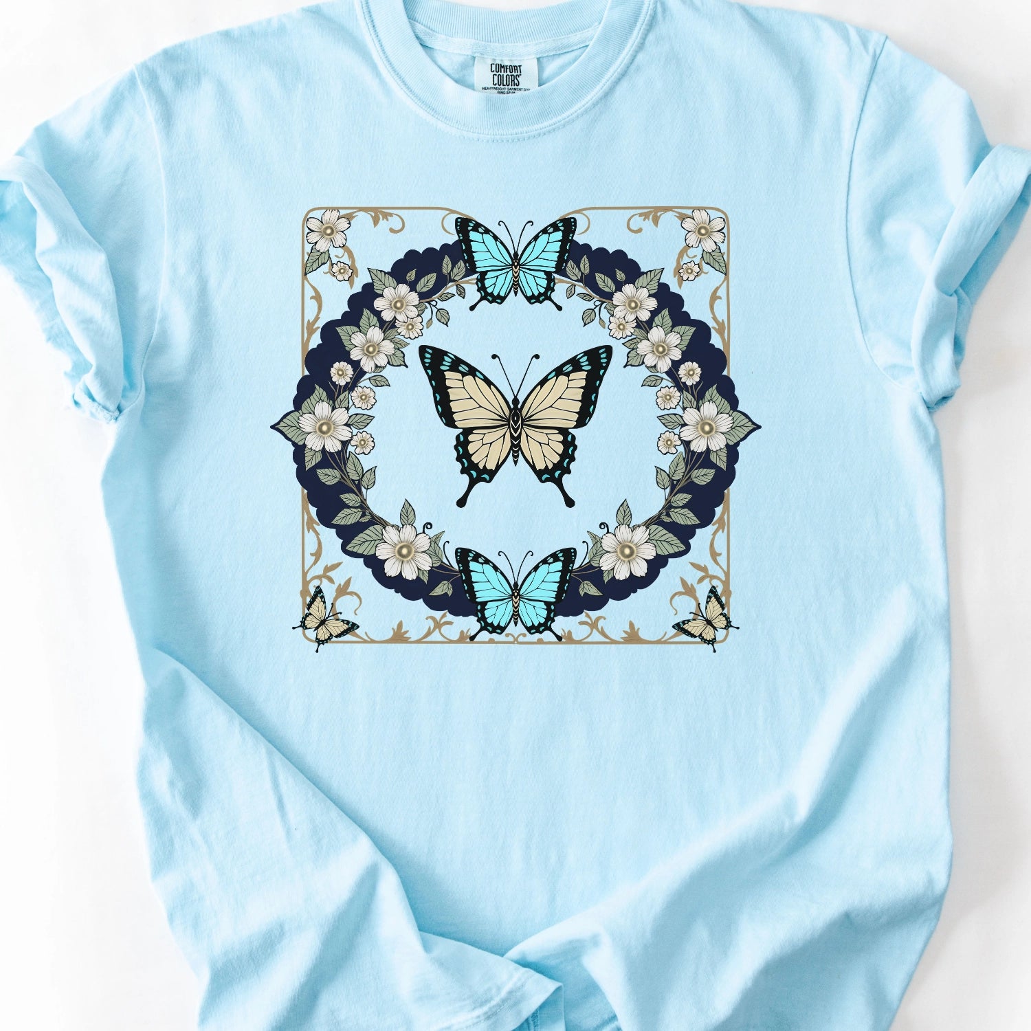 Vintage Floral Butterfly T-Shirt