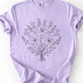 Floral Line Art T-Shirt
