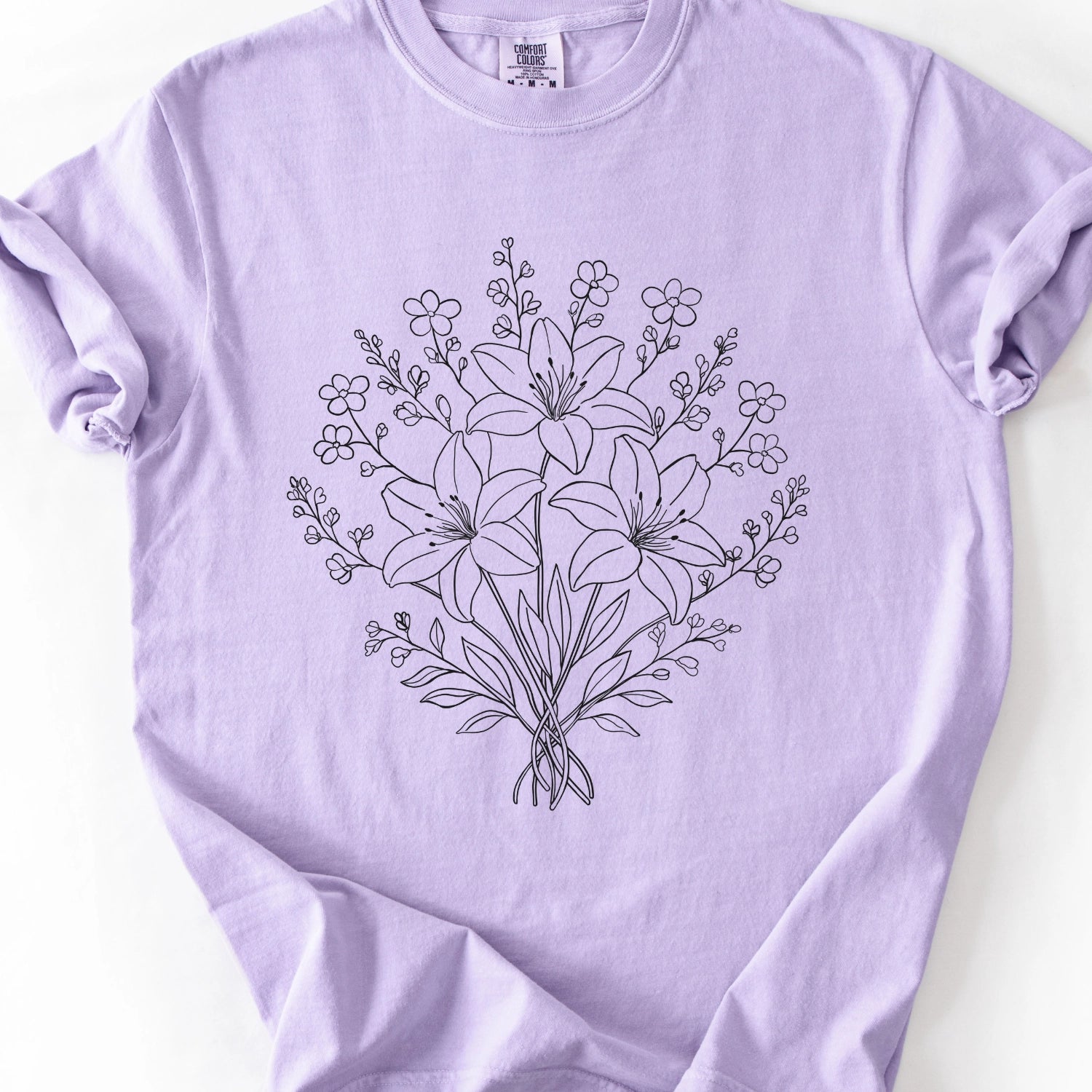 Floral Line Art T-Shirt