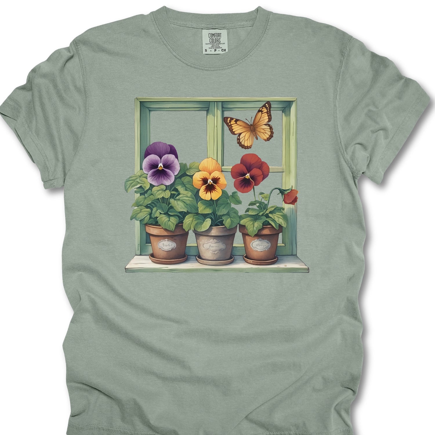 Windowsill Pansies T-Shirt
