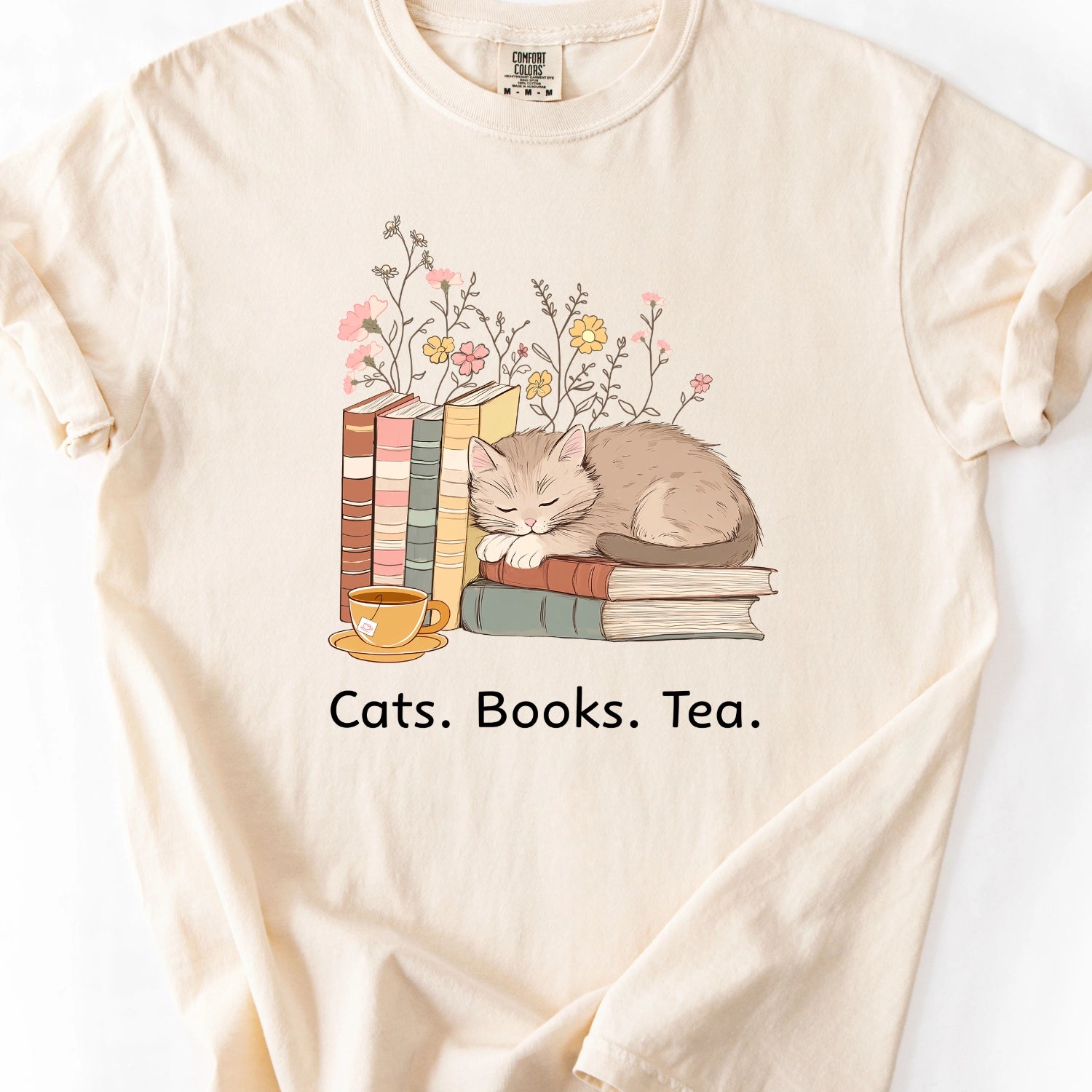 Cats Books Tea T-Shirt