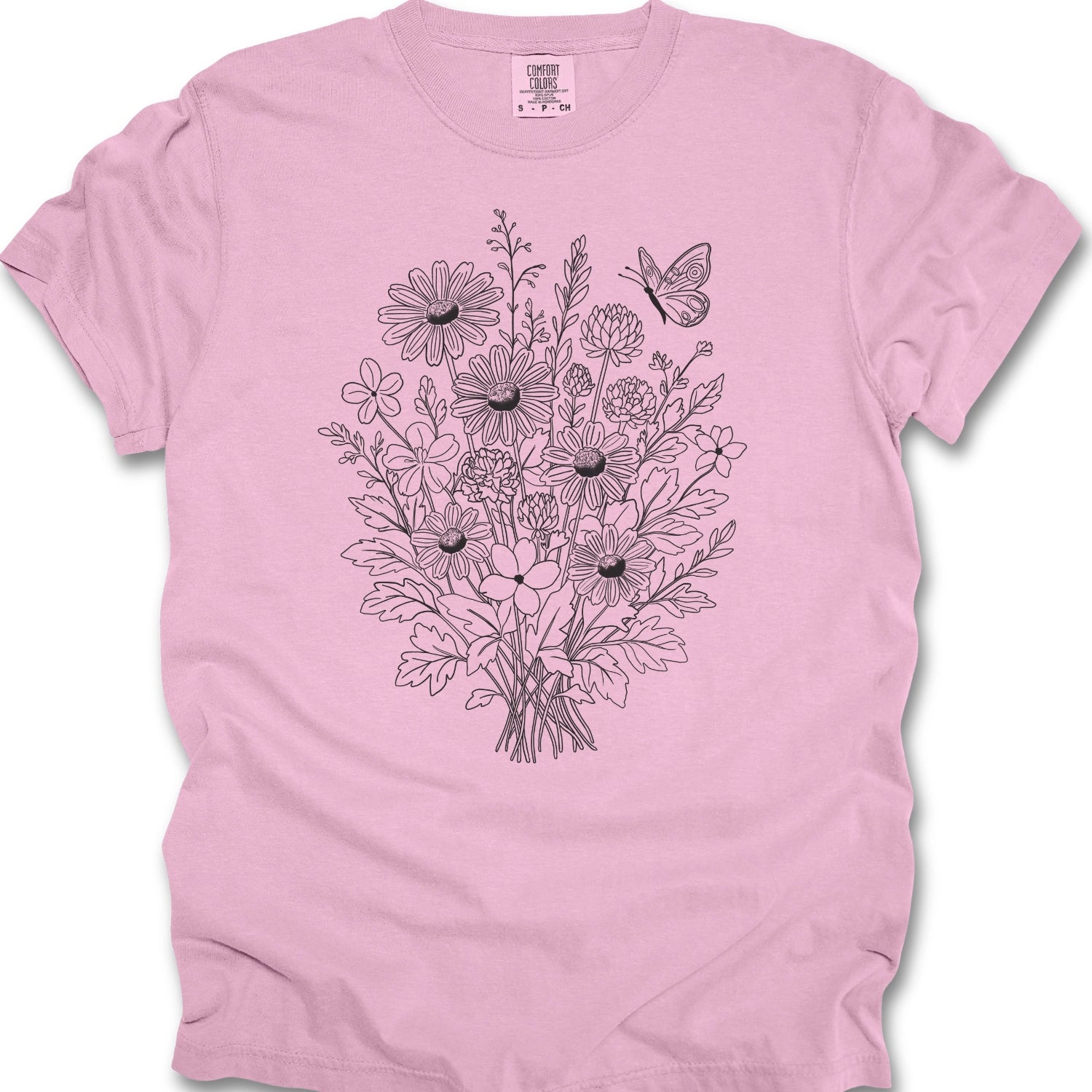 Floral Line Art T-Shirt