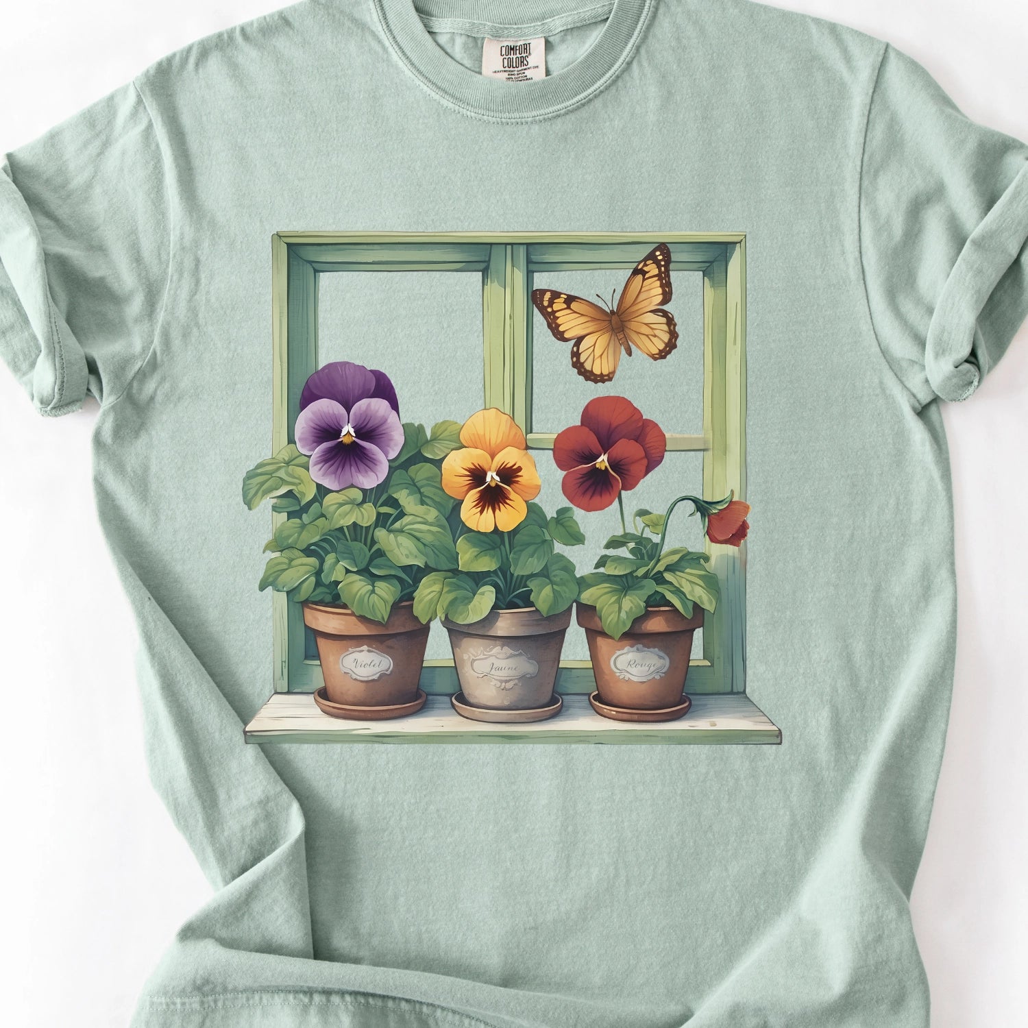 Windowsill Pansies T-Shirt
