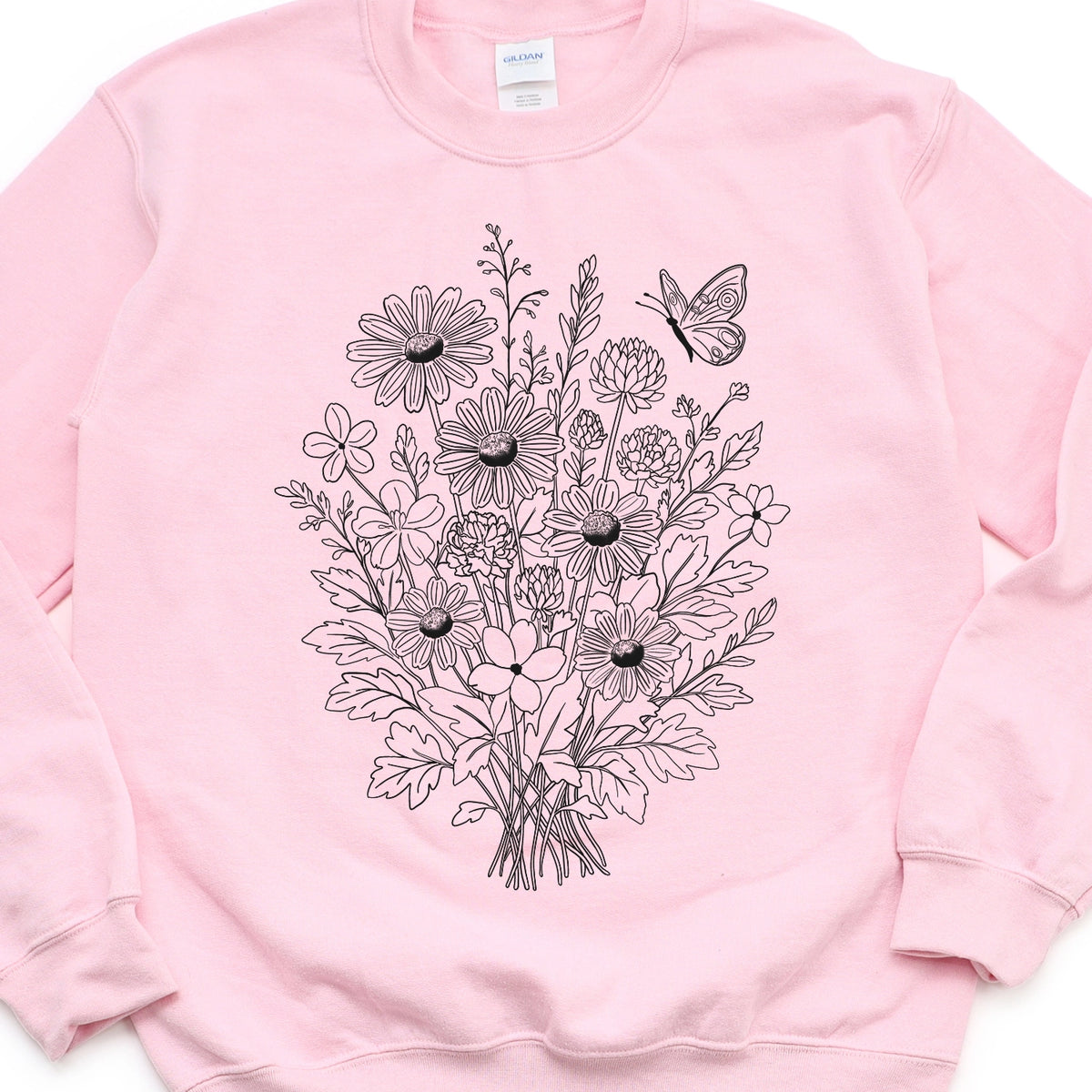 Floral Bouquet Line Art Sweatshirt