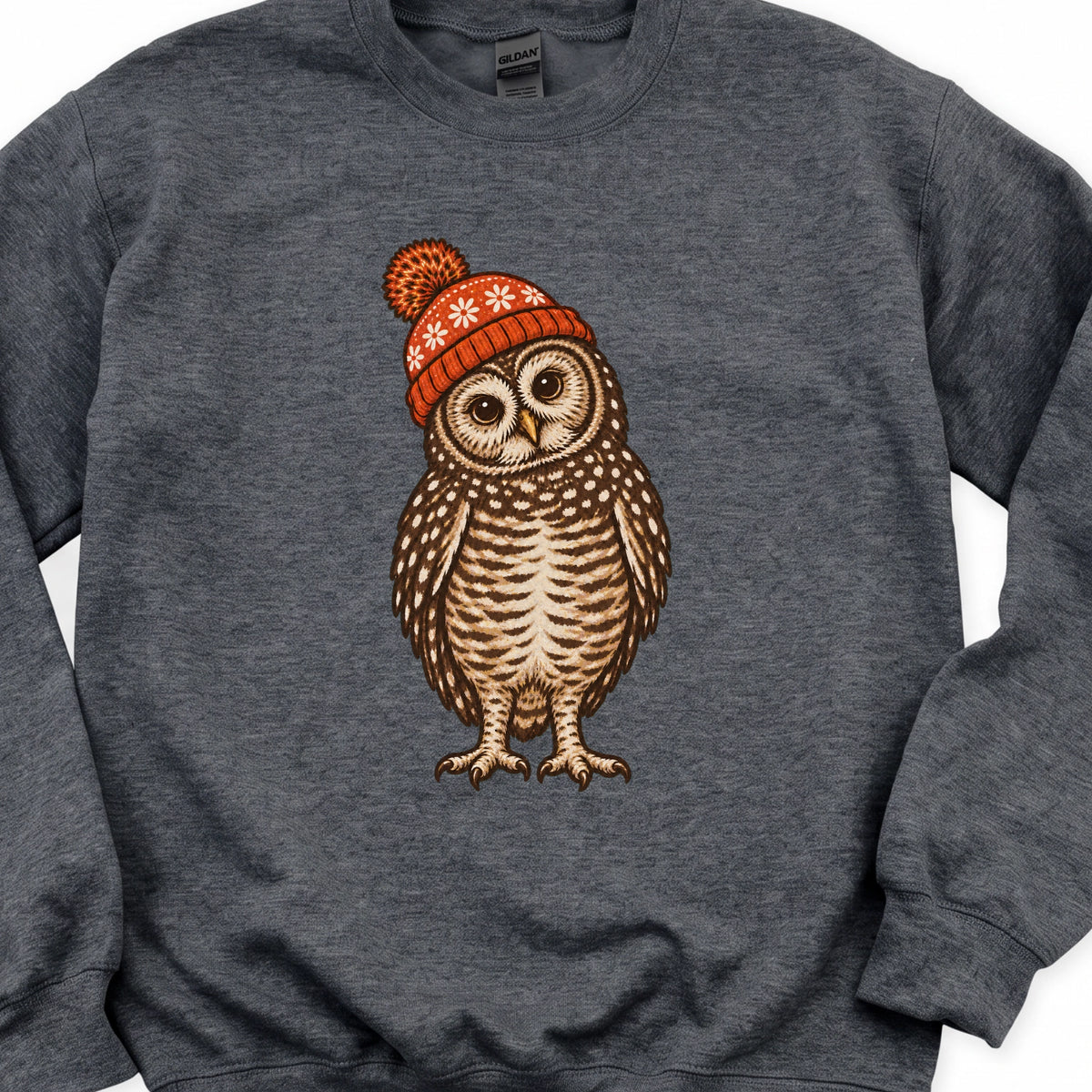 Owl with Winter Hat Sweatshirt