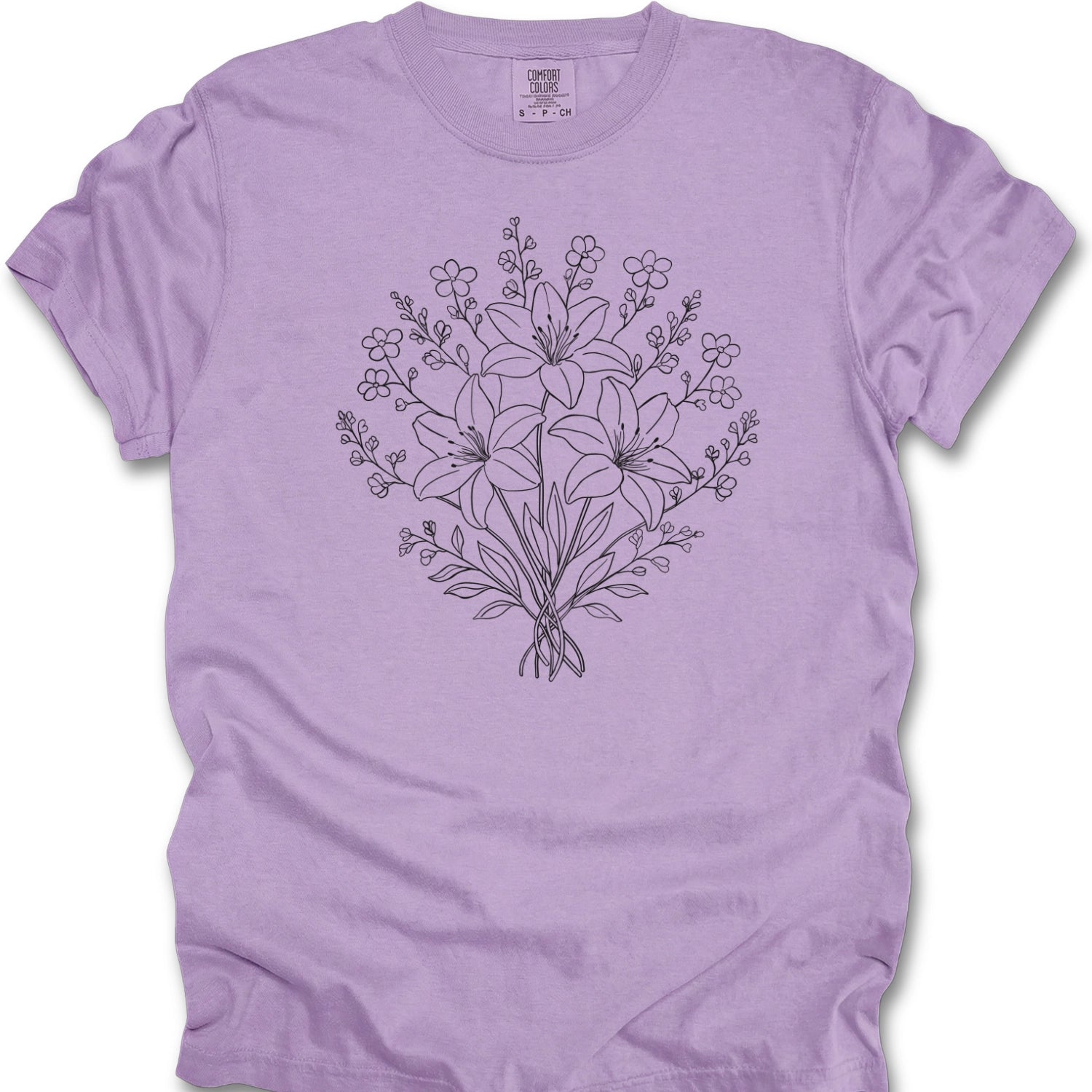 Floral Line Art T-Shirt
