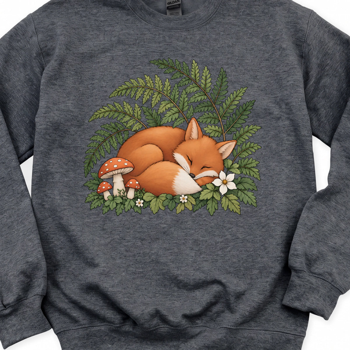 Fox Sleeping in Ferns Sweatshirt