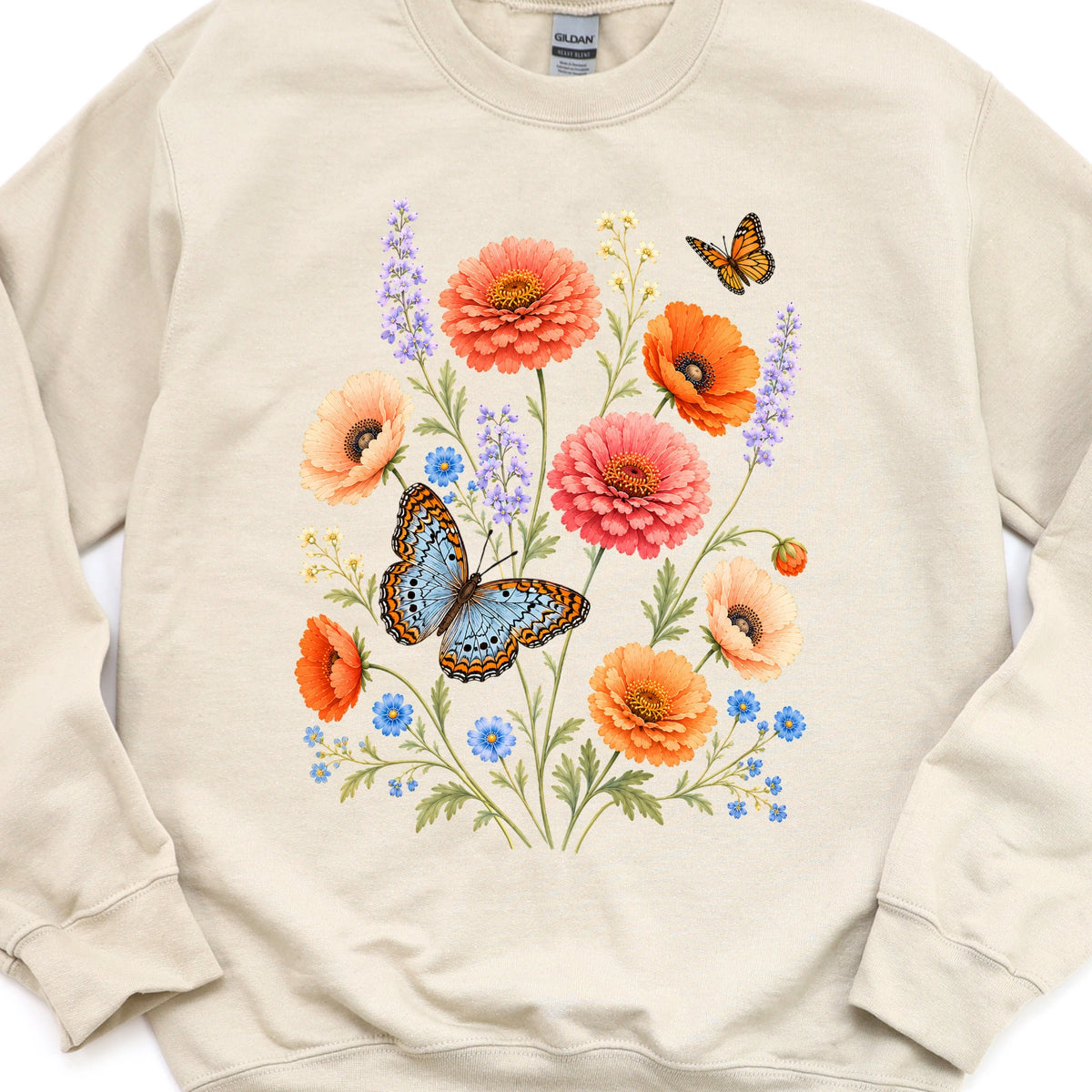 Poppies and Zinnias Sweatshirt