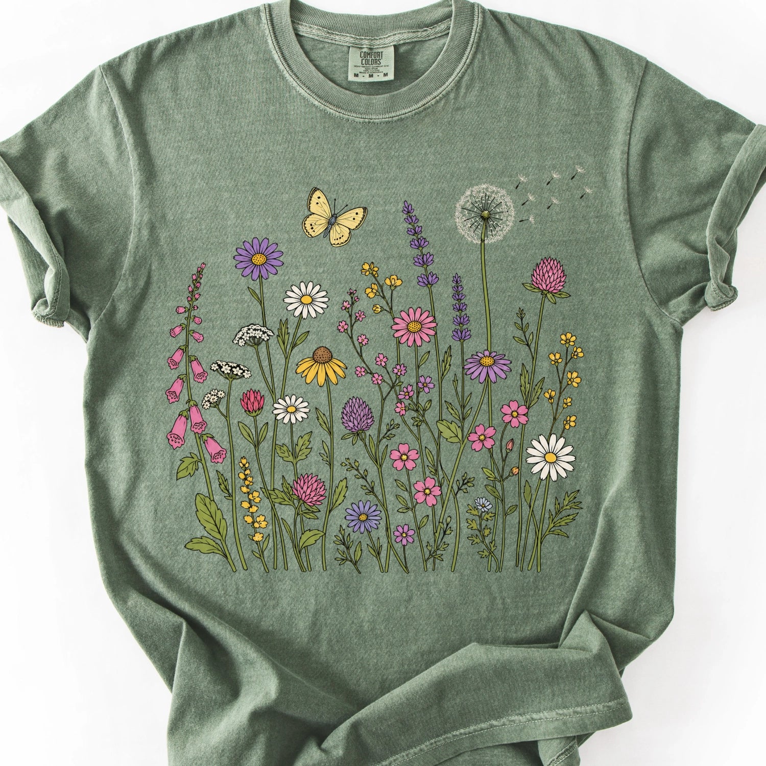 Wildflowers Illustration T-shirt