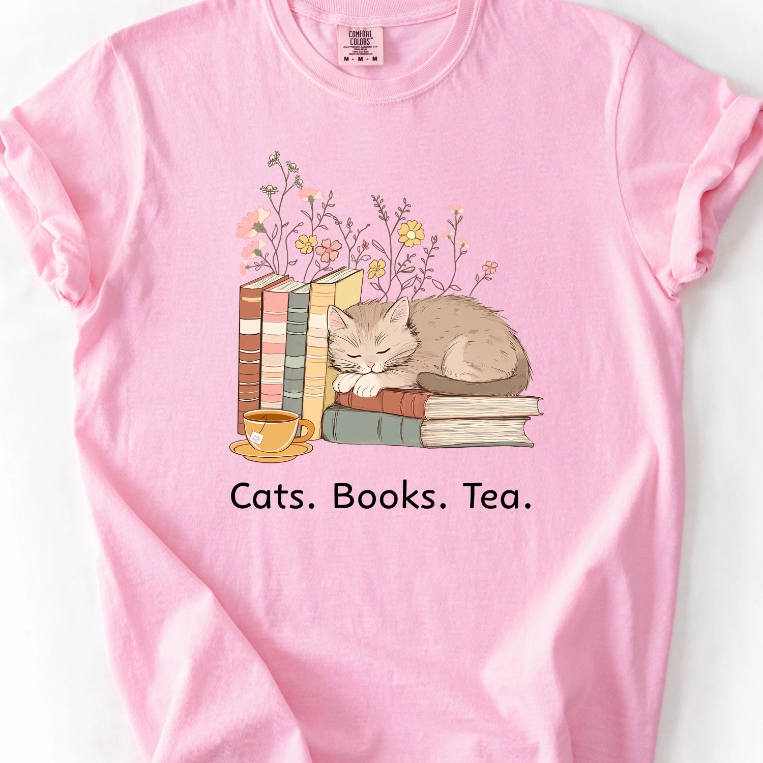 Cats Books Tea T-Shirt