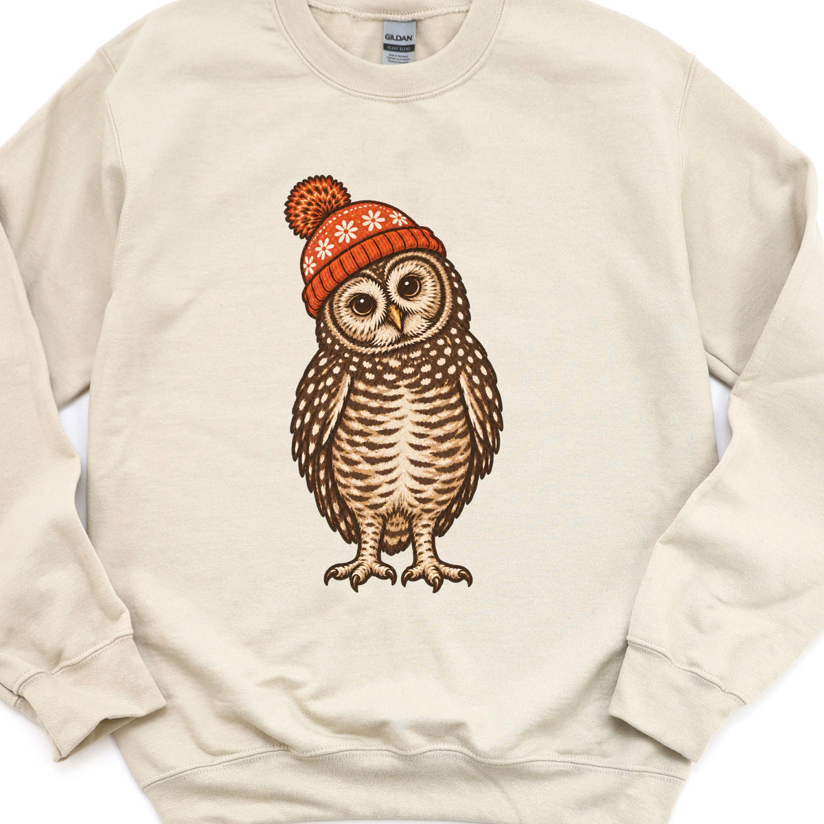 Owl with Winter Hat Sweatshirt