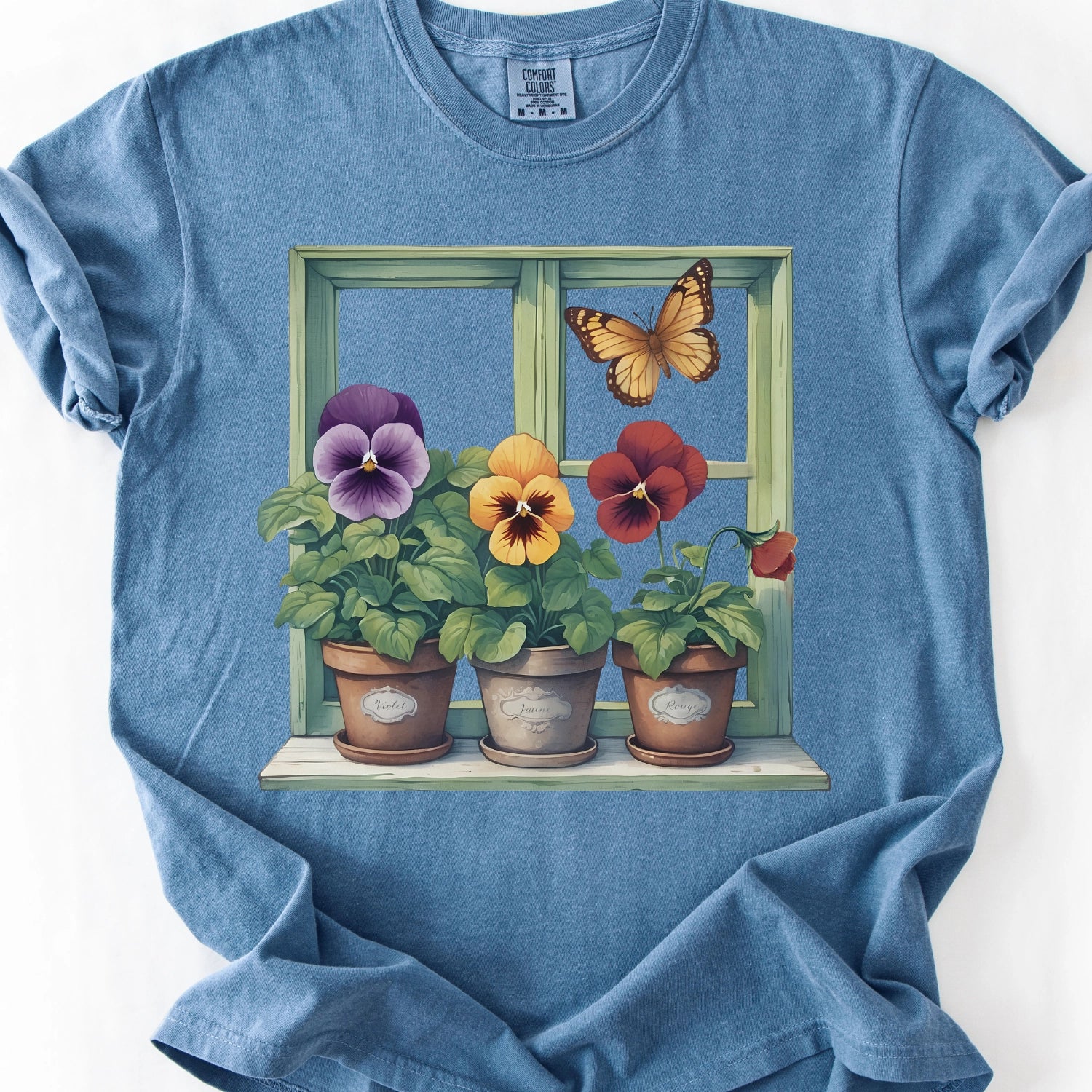 Windowsill Pansies T-Shirt