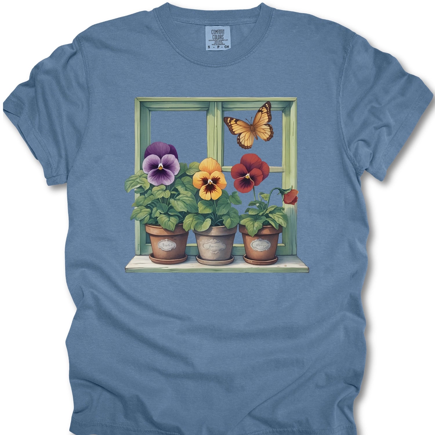 Windowsill Pansies T-Shirt