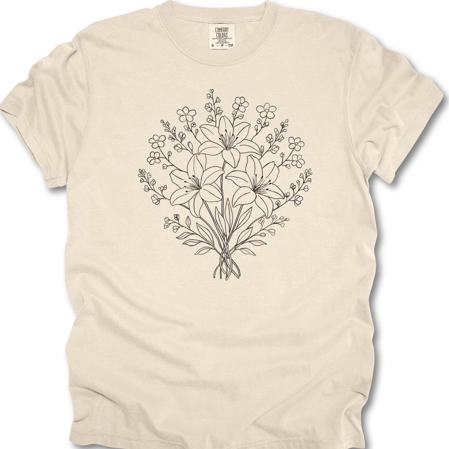 Floral Line Art T-Shirt