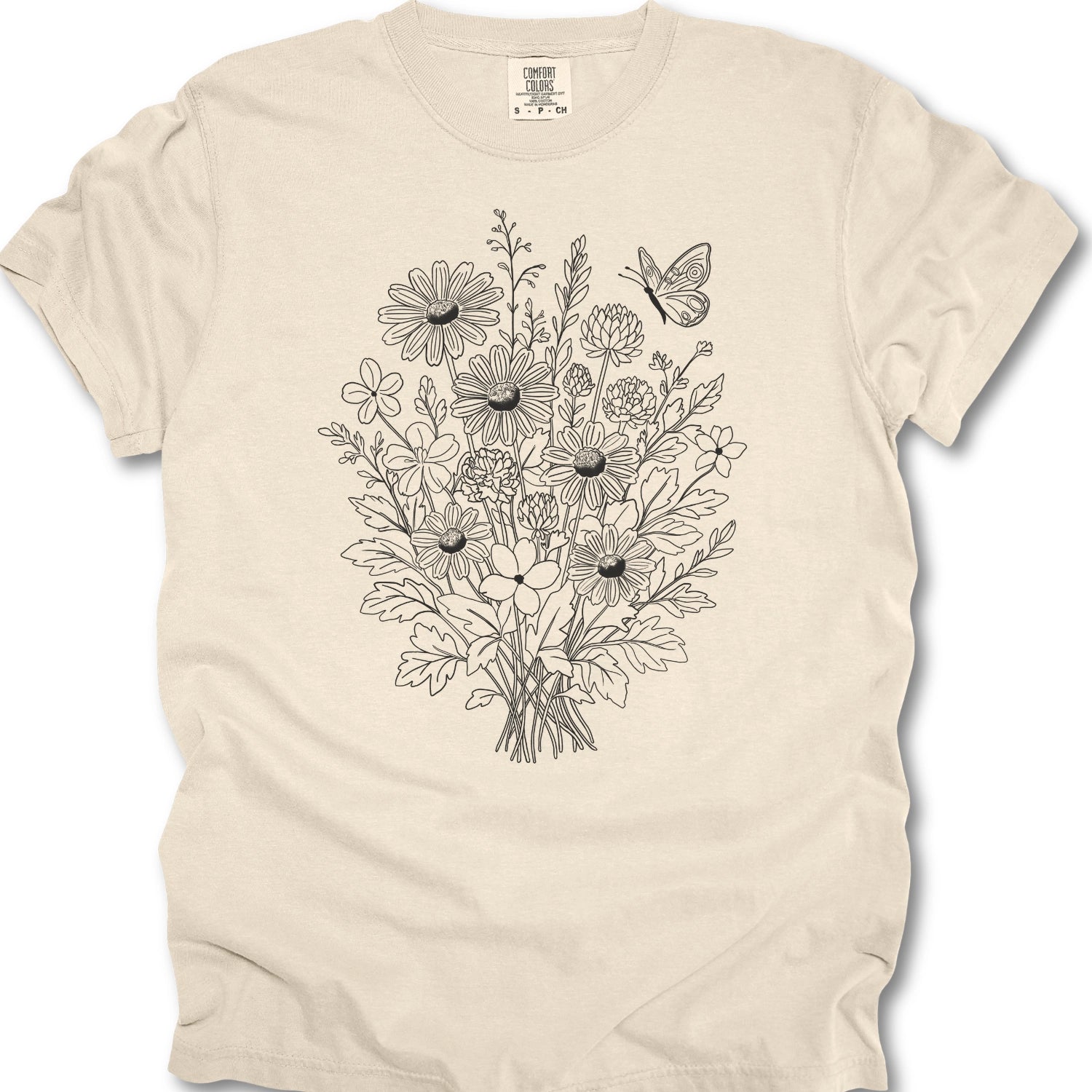 Floral Line Art T-Shirt