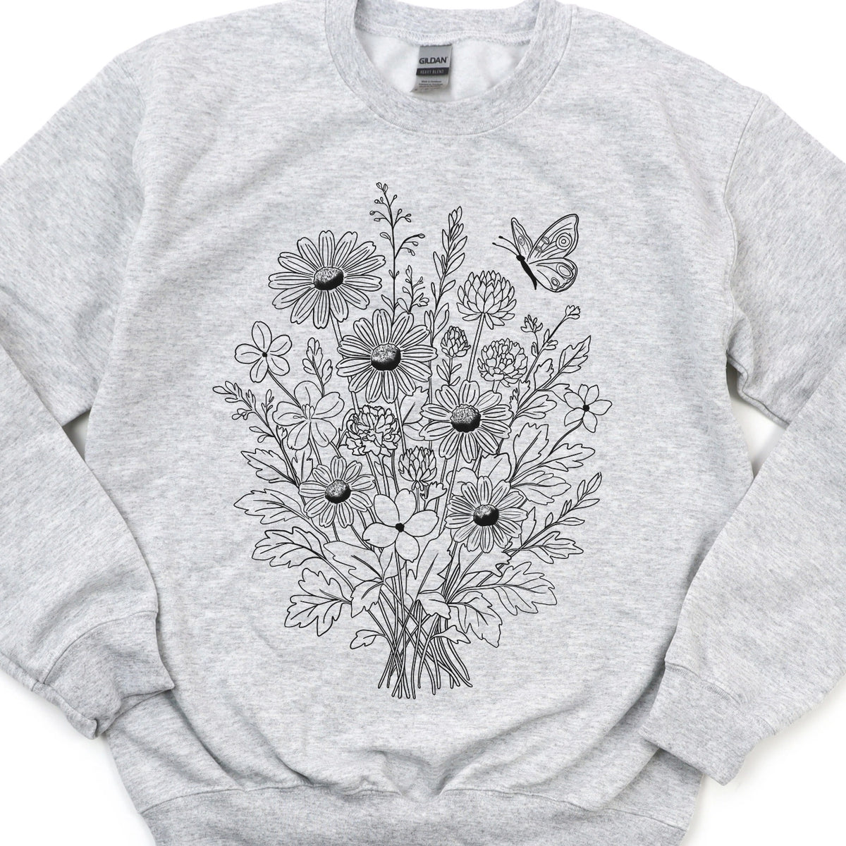 Floral Bouquet Line Art Sweatshirt