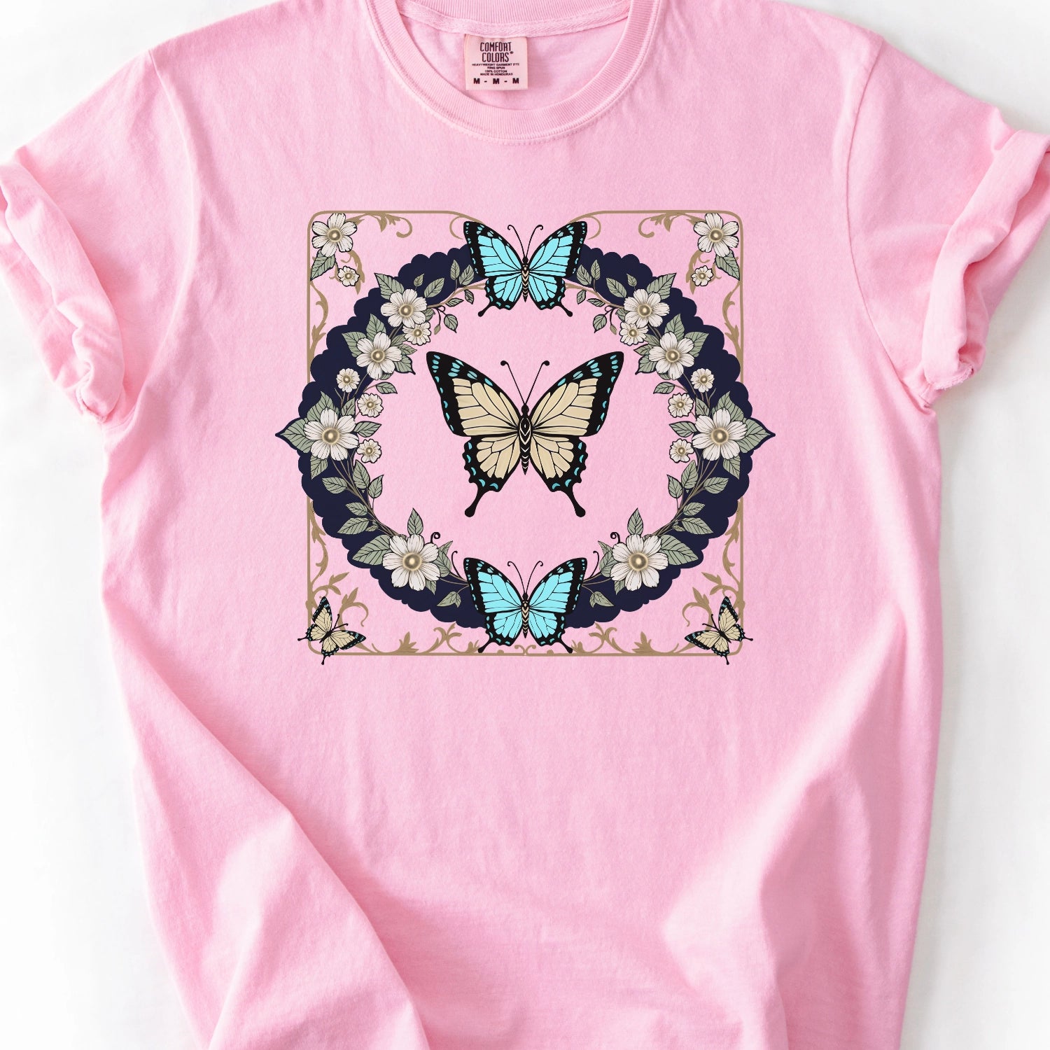 Vintage Floral Butterfly T-Shirt
