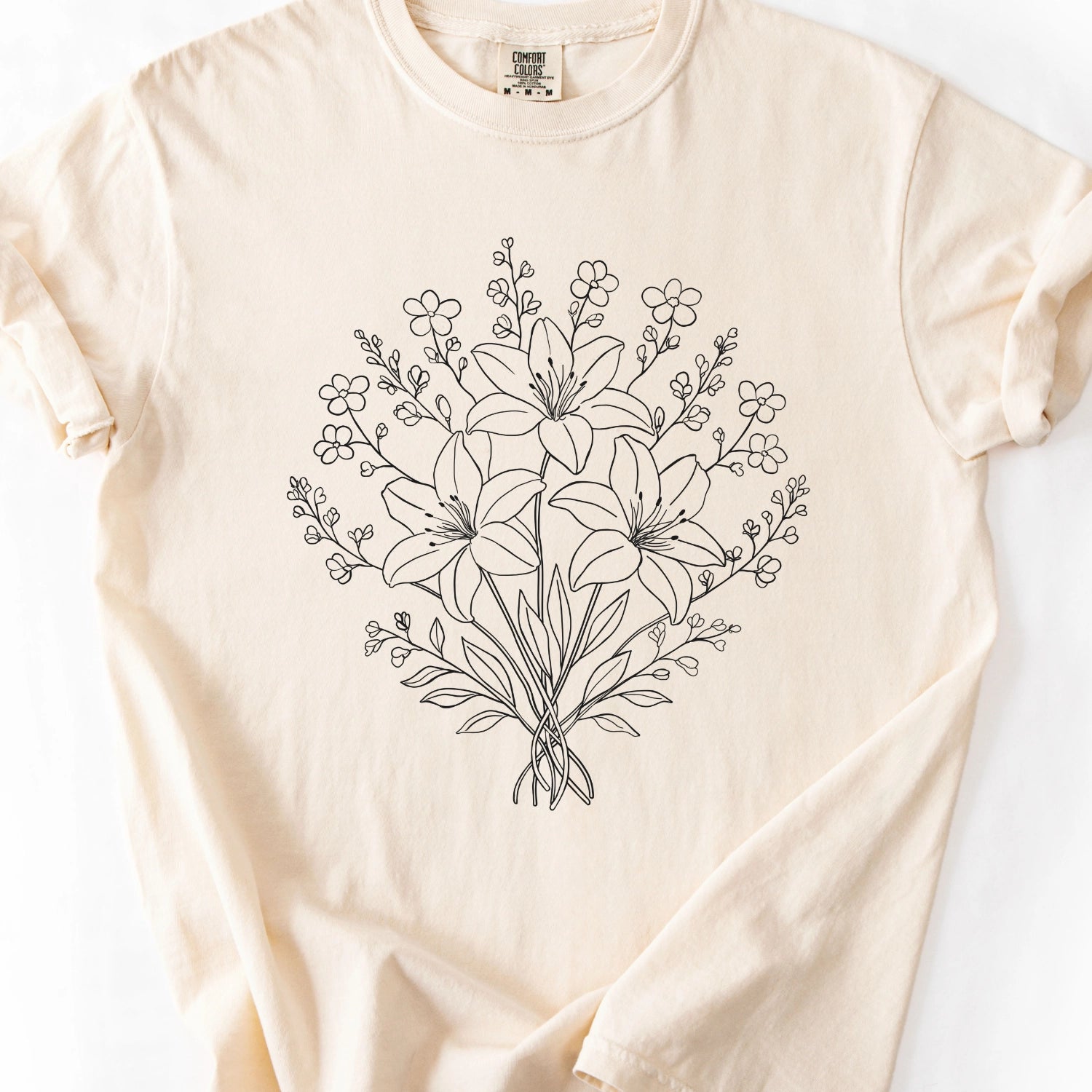 Floral Line Art T-Shirt