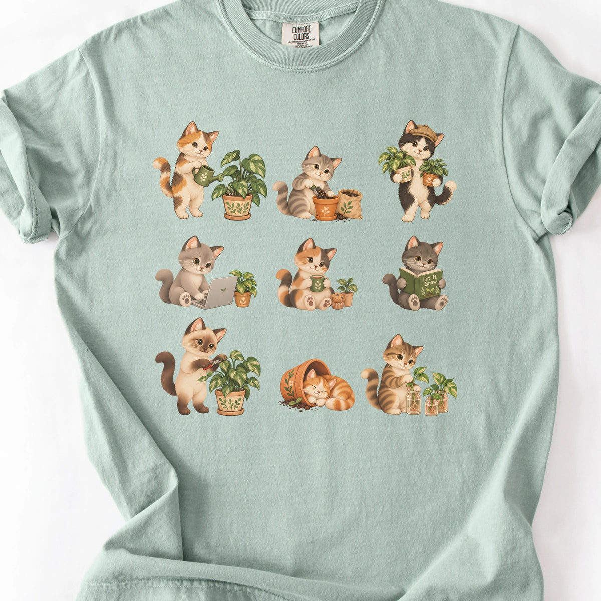 Nine Lives Garden Cat T-Shirt