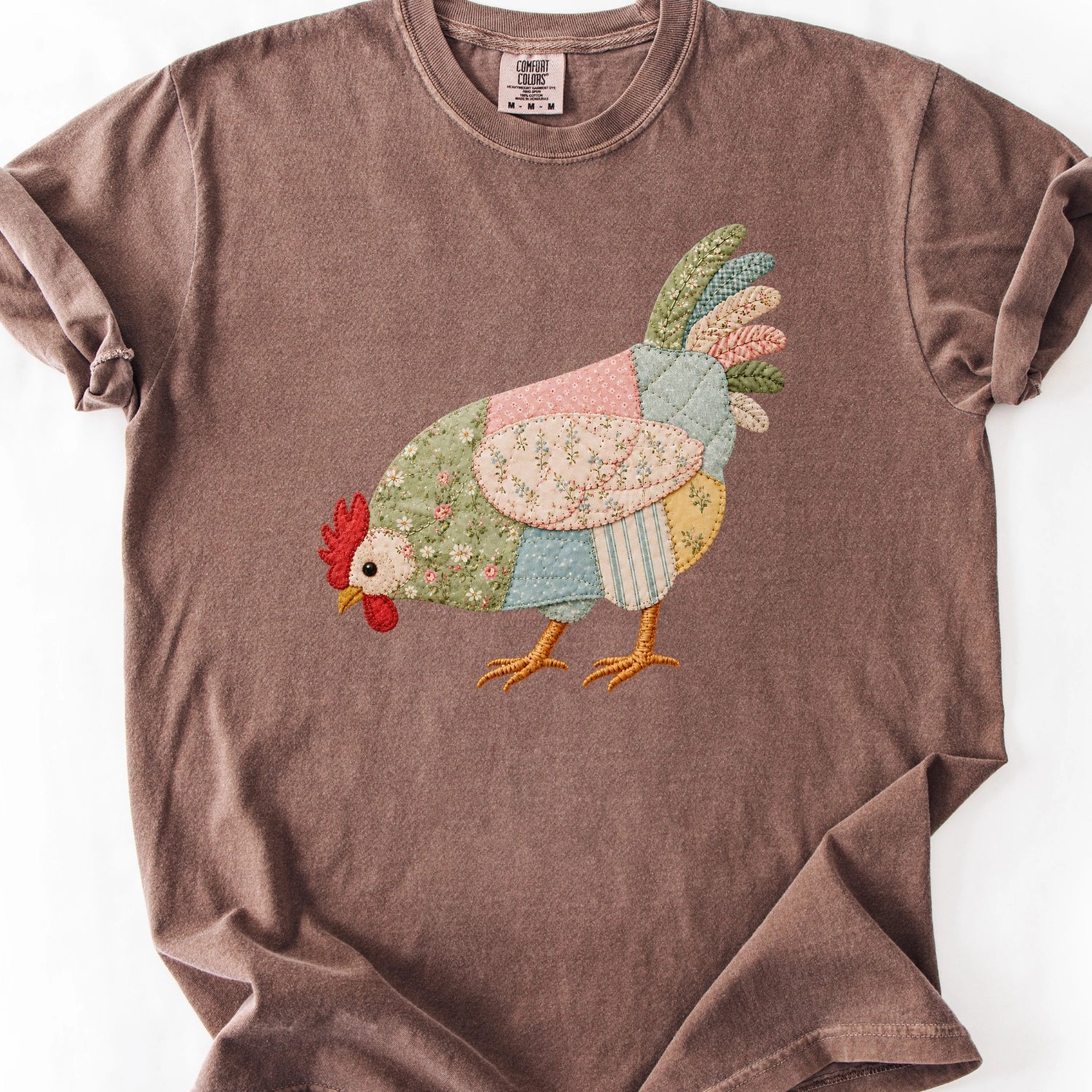 Faux Patchwork Hen T-Shirt