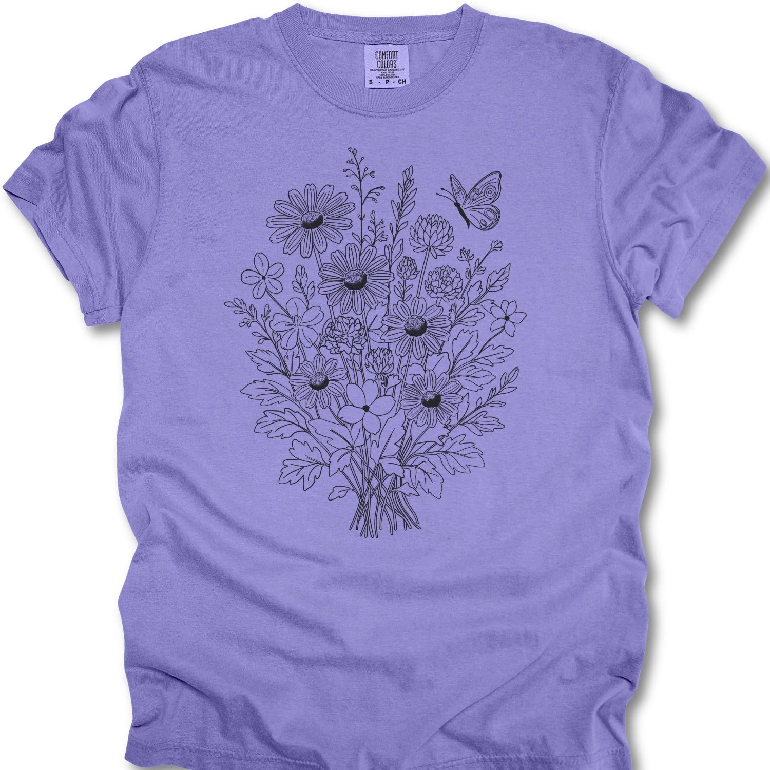 Floral Line Art T-Shirt