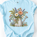 Vintage Watering Can Wildflower Bouquet T-Shirt