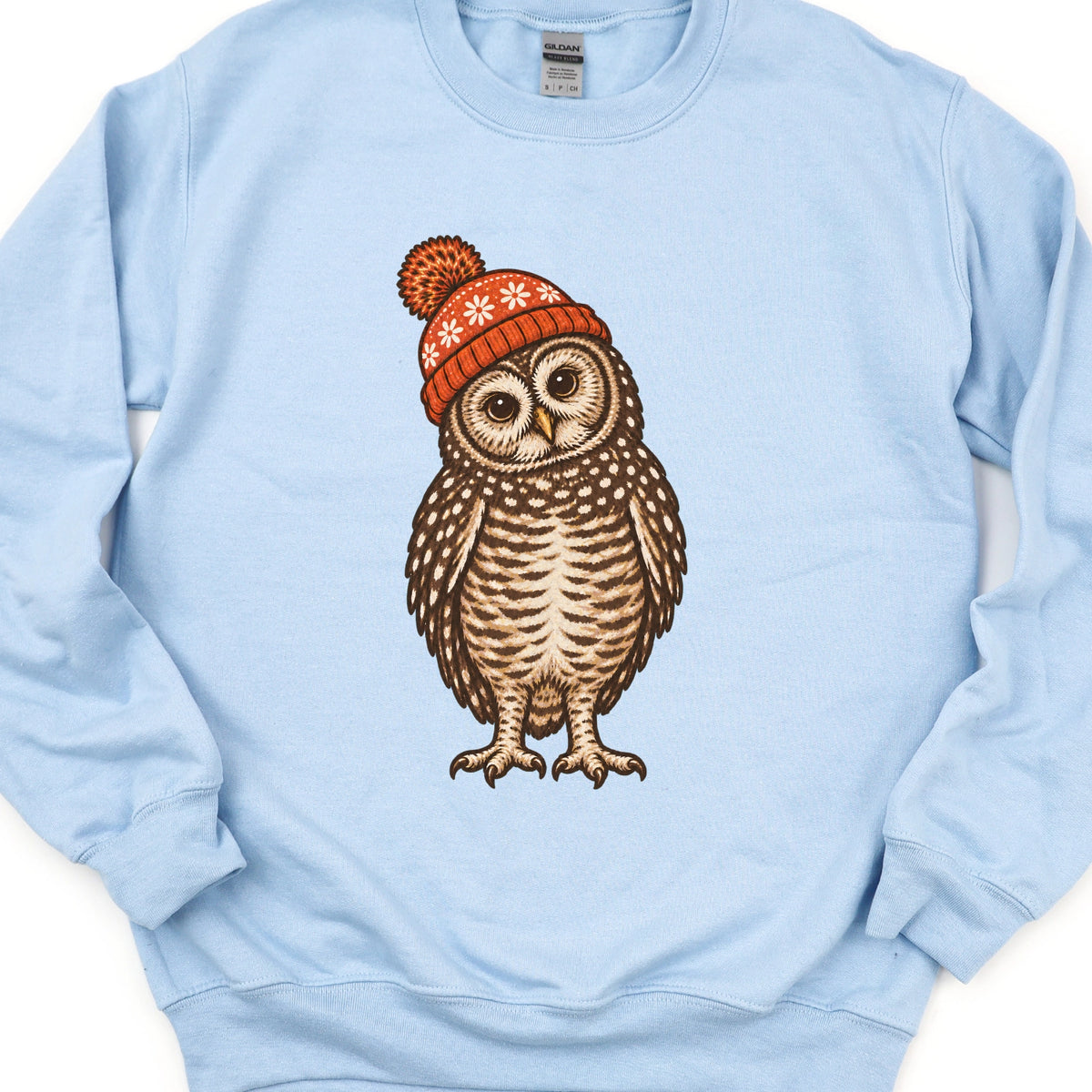 Owl with Winter Hat Sweatshirt