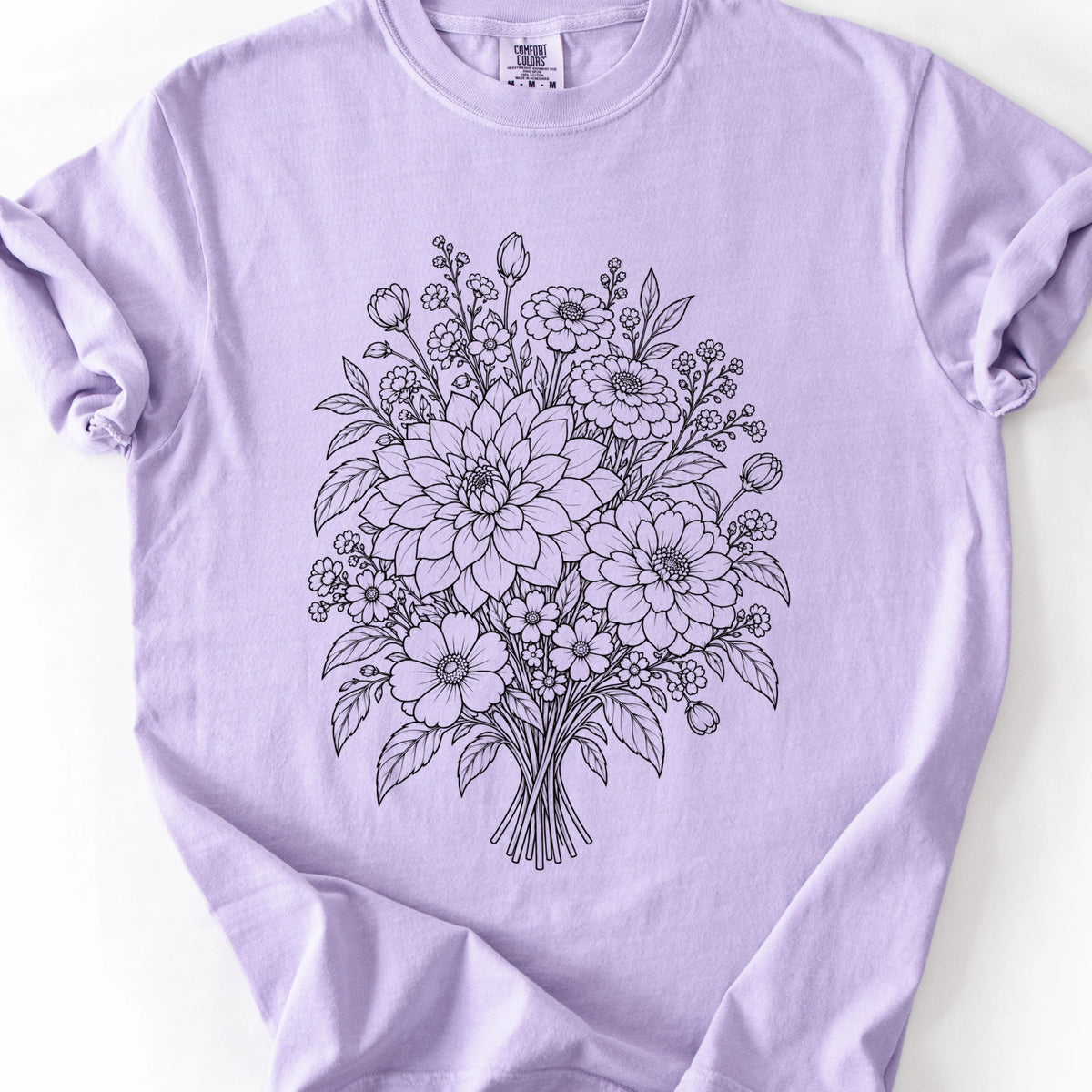 Floral Lineart Bouquet T-Shirt